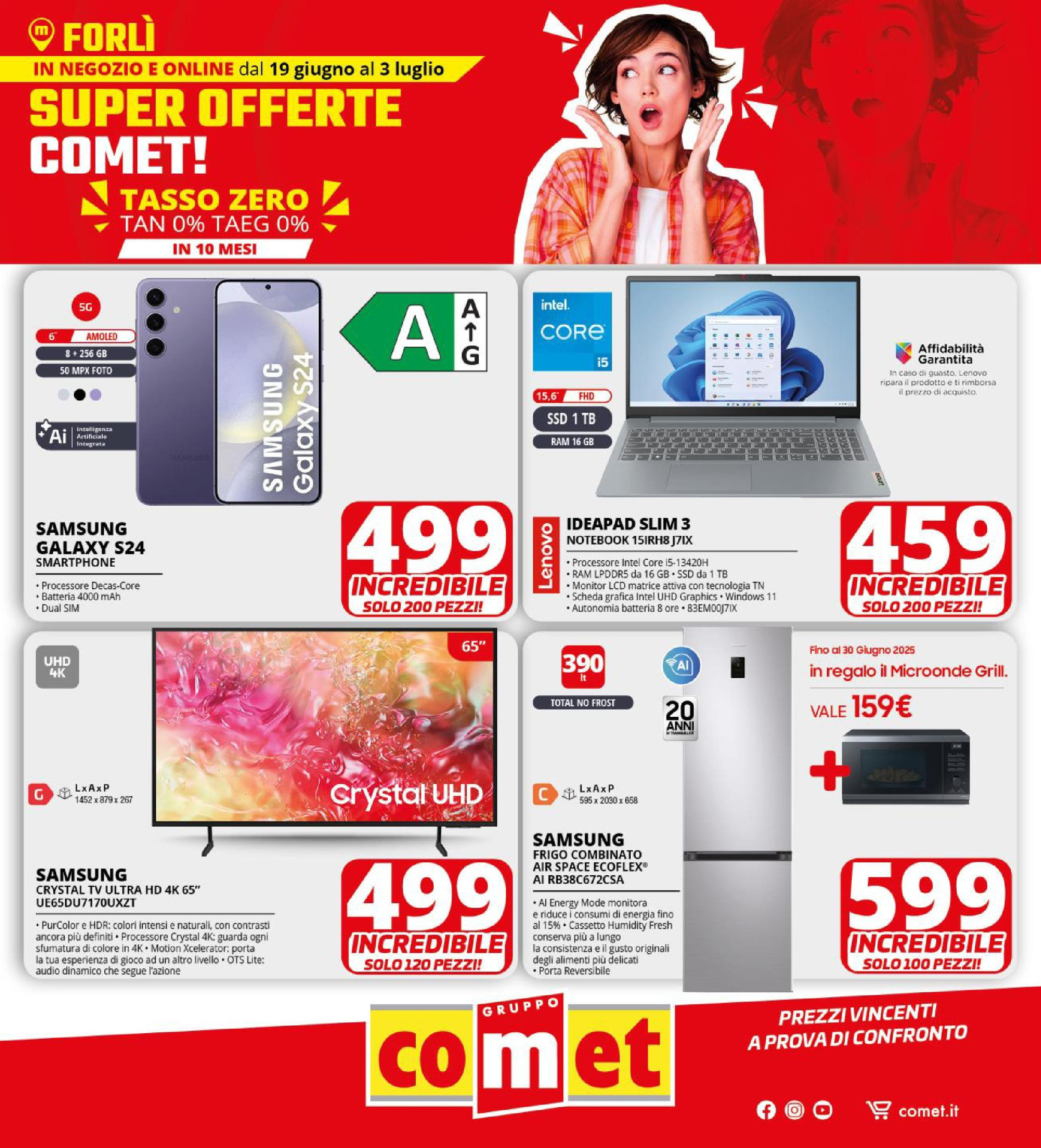 Volantino Comet valido da 18/06/2025 numero di pagina 1 Anteprima dell'opuscolo Super Offerte dal negozio Comet valido da 18/06/2025