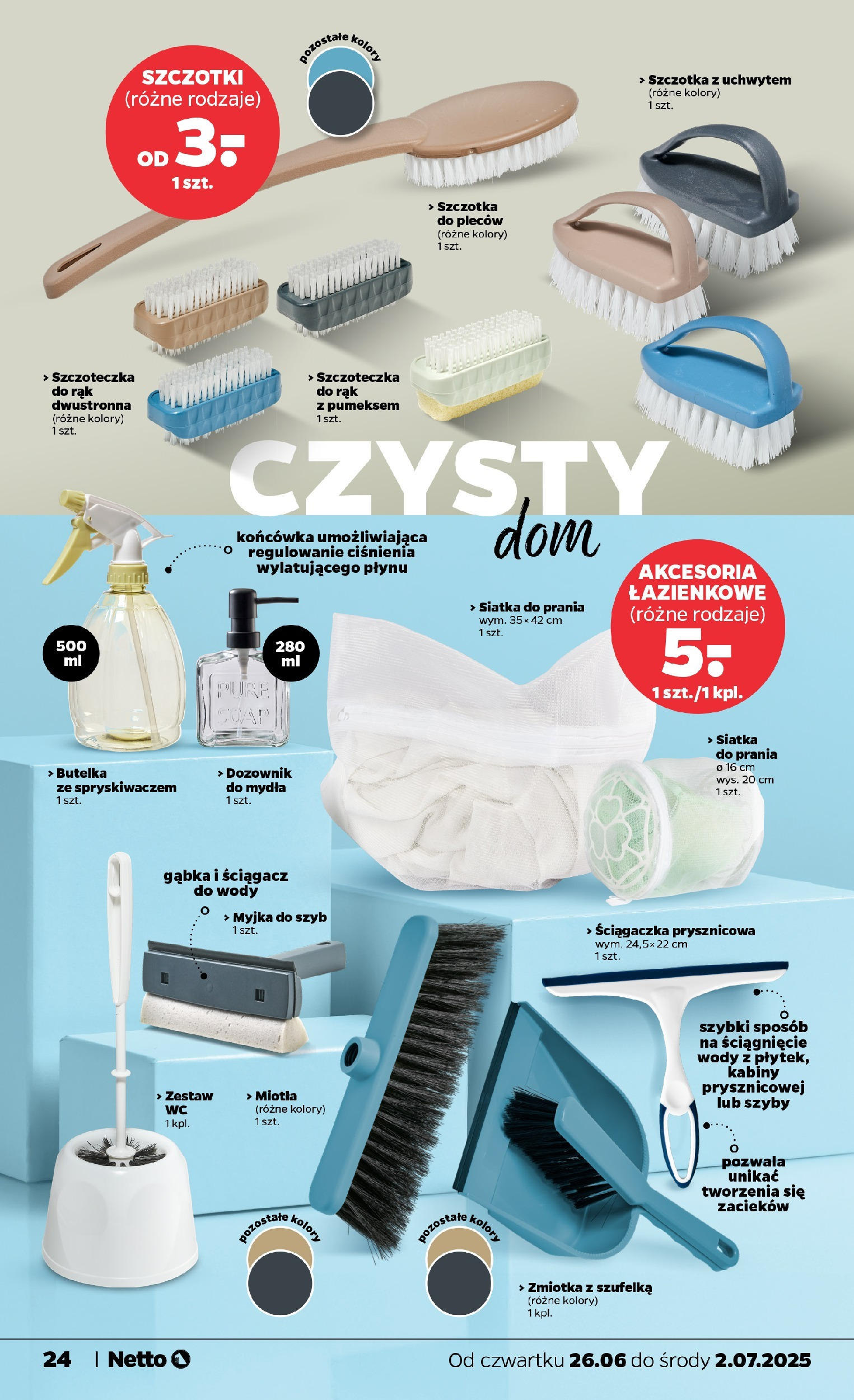 Netto gazetka - Spożywcza od 26.06.2025 - Aktualne promocje | Strona: 24 | Produkty: Cleaner, Siatka, Szczotka, Gąbka