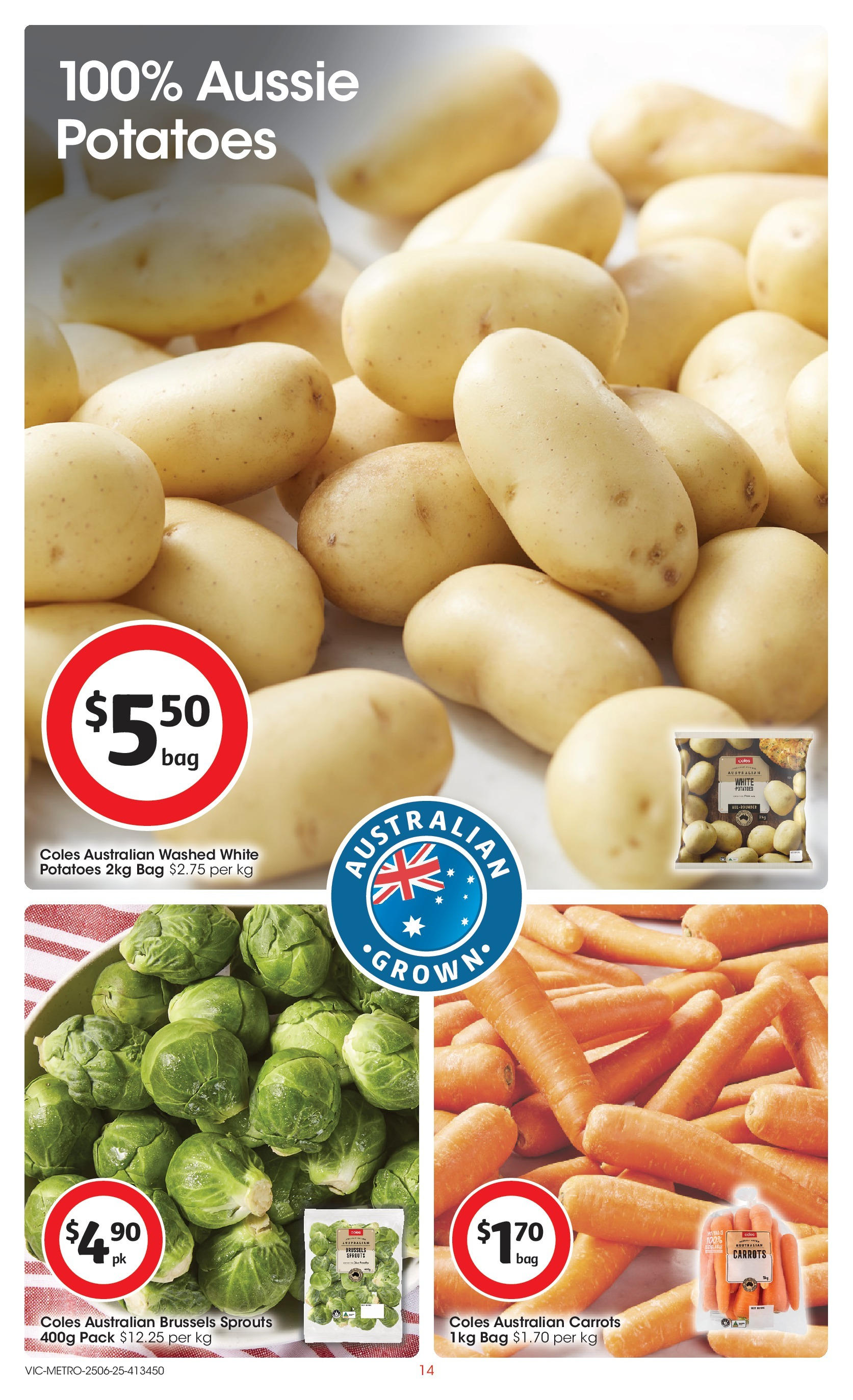﻿﻿Coles catalogue valid from 25/06/2025 > Online Australia | Page: 14 | Products: Carrots, Potatoes, Bag