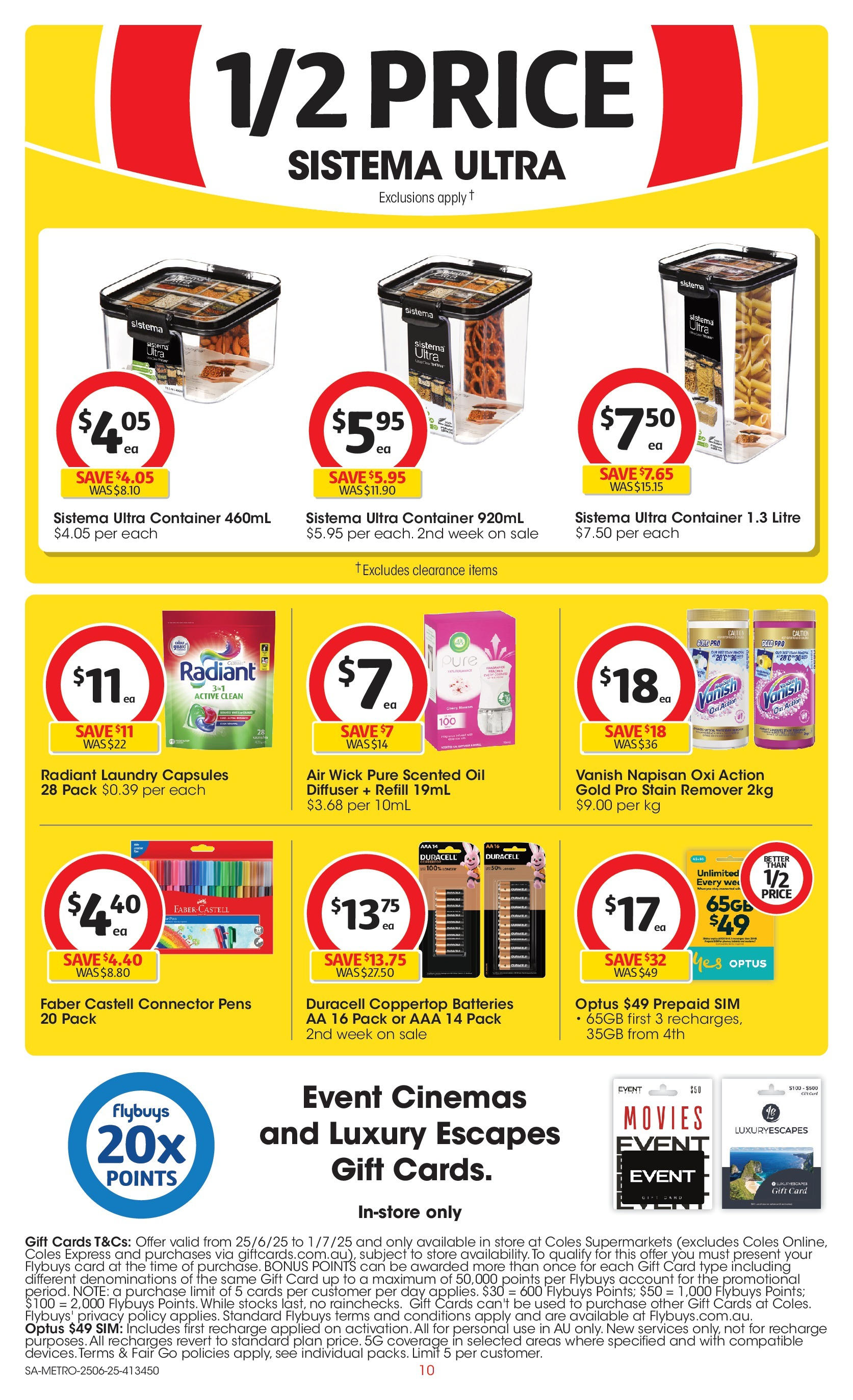 ﻿﻿Coles catalogue valid from 25/06/2025 > Online Australia | Page: 10 | Products: Stain remover, Pince de crabe, Batteries, Connector