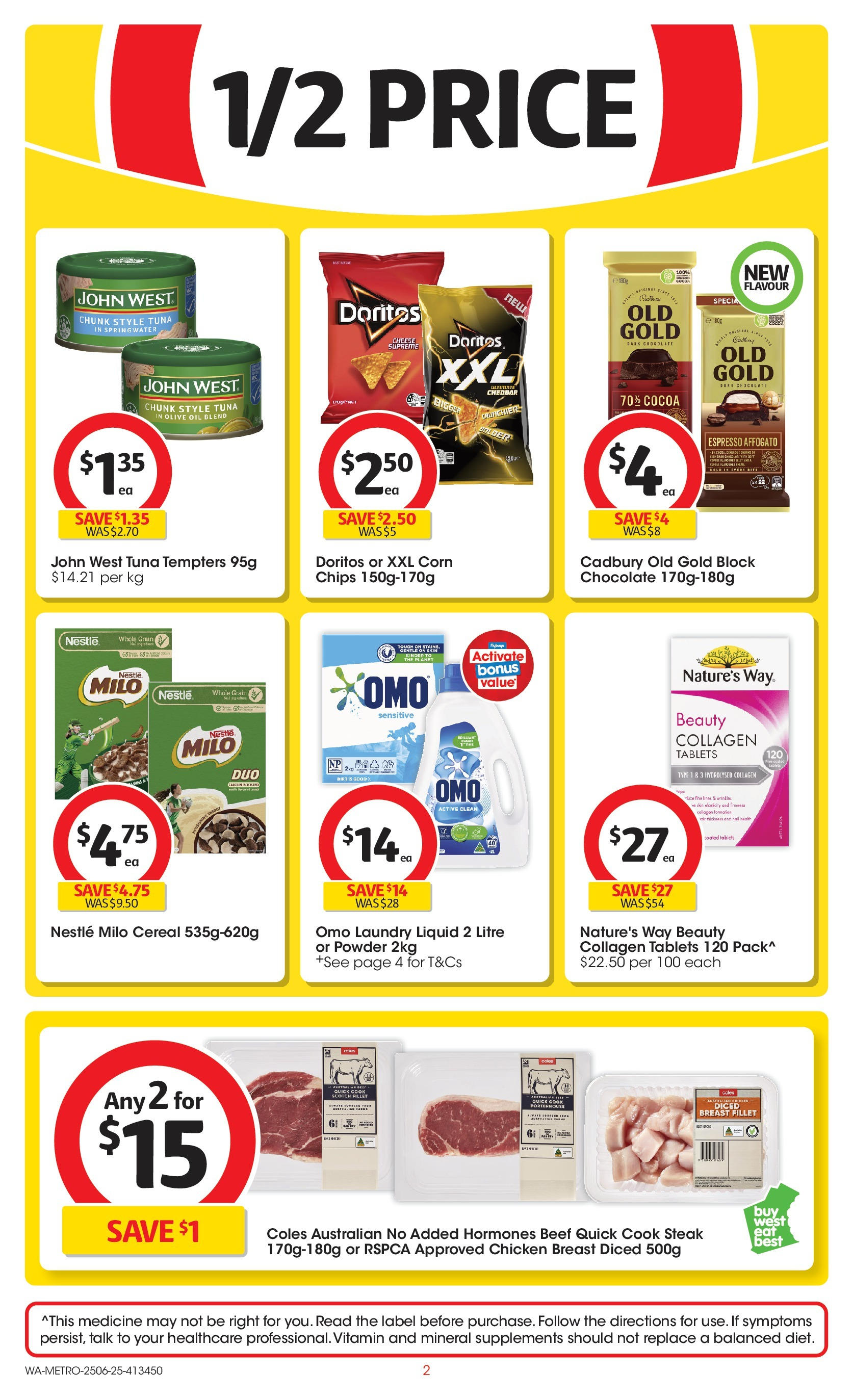 ﻿﻿Coles catalogue valid from 25/06/2025 > Online Australia | Page: 2 | Products: Powder, Chicken, Rhum Isautier, Tuna