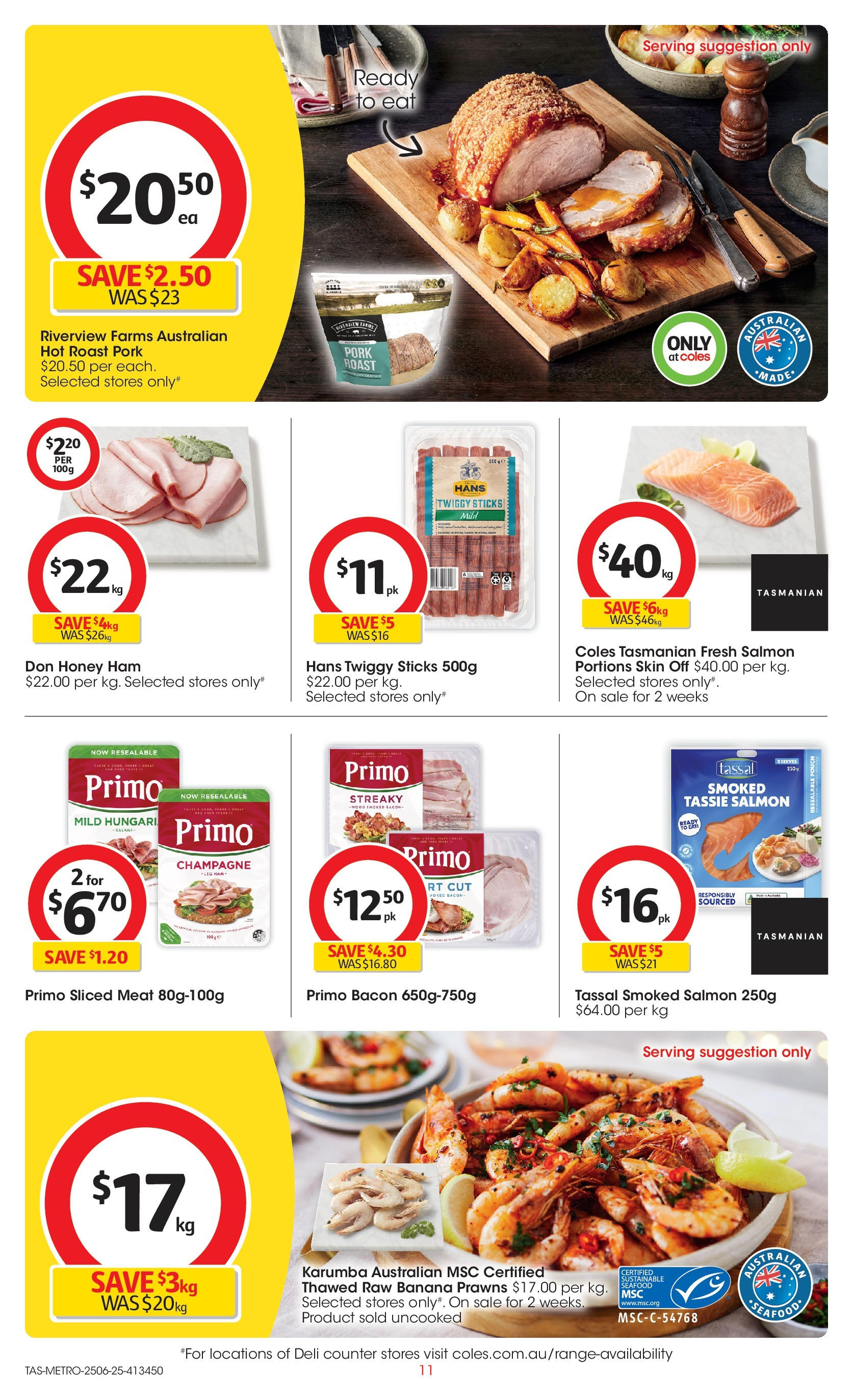 ﻿﻿Coles catalogue valid from 24/06/2025 > Online Australia | Page: 11 | Products: Bacon, Honey, Seafood, Chocolats After Eight