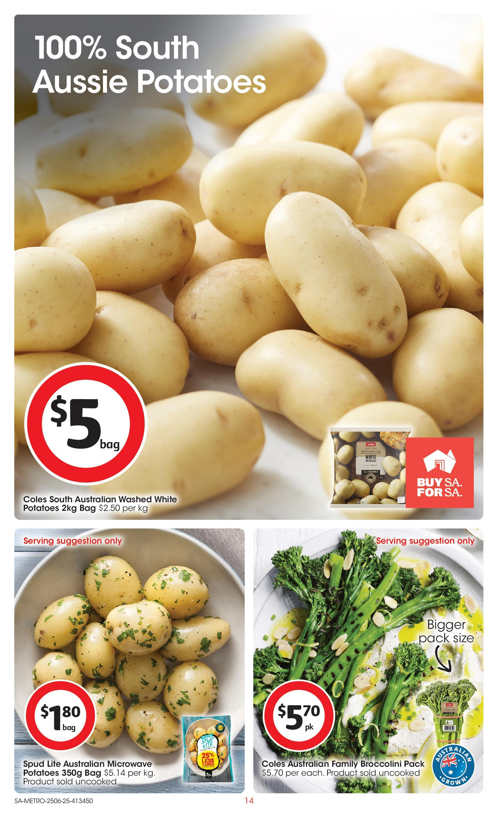 ﻿﻿Coles catalogue valid from 25/06/2025 > Online Australia | Page: 14 | Products: Potatoes, Bag, Microwave