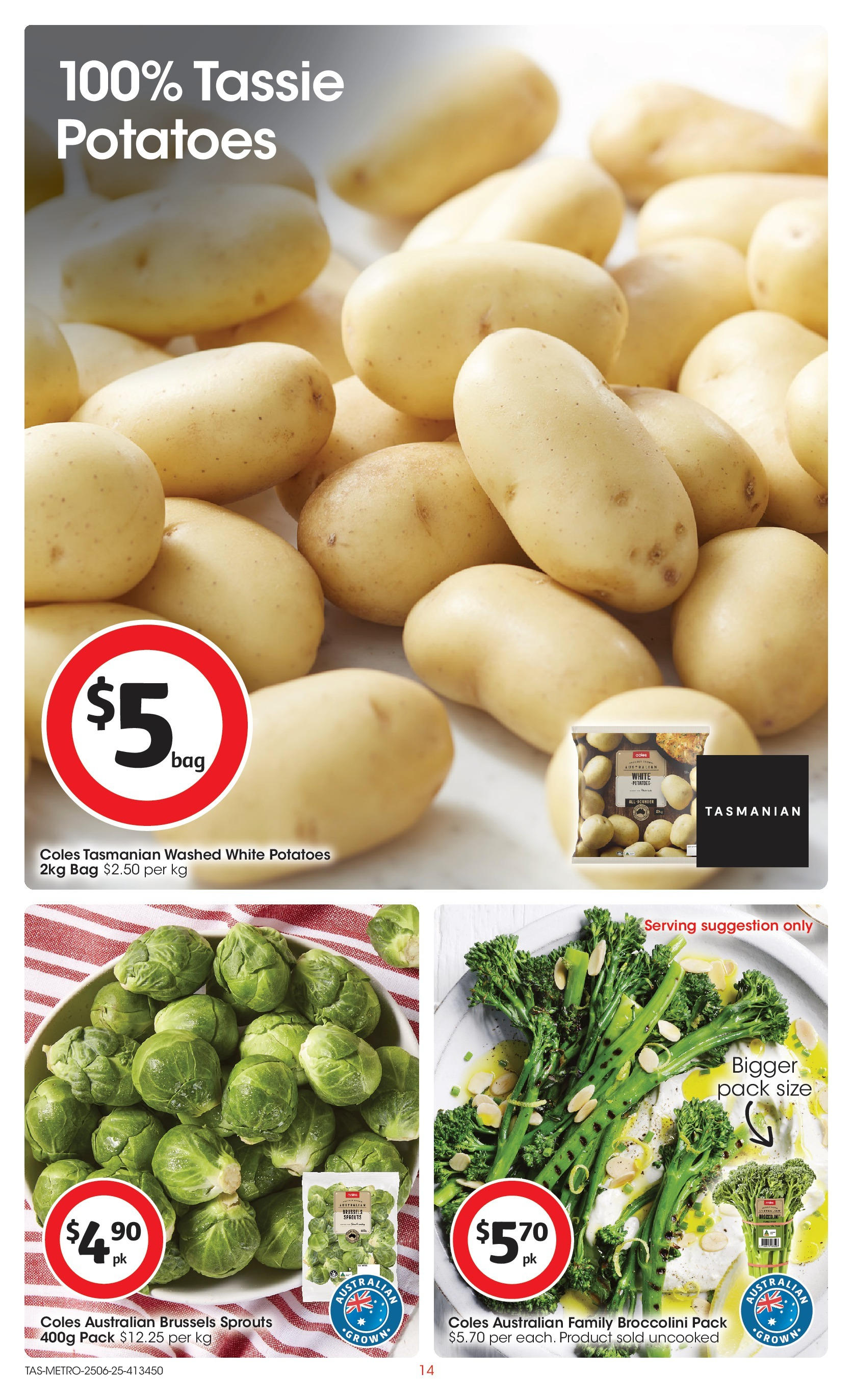 ﻿﻿Coles catalogue valid from 24/06/2025 > Online Australia | Page: 14 | Products: Potatoes, Bag