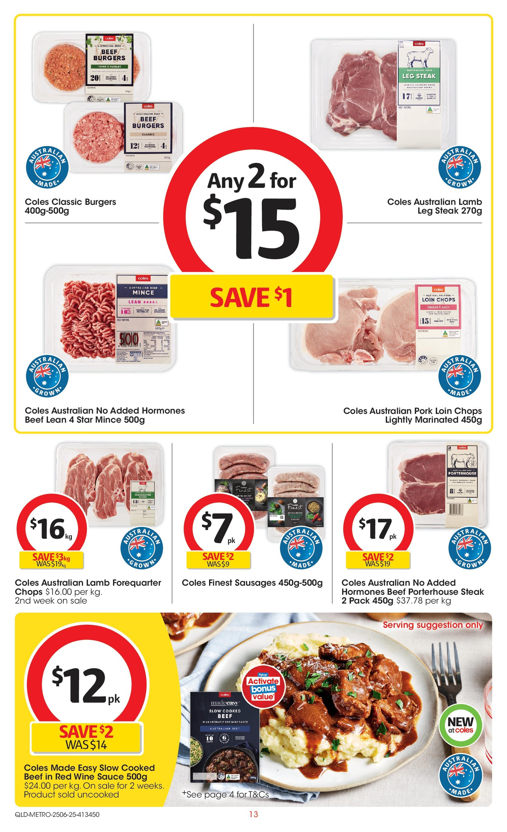 ﻿﻿Coles catalogue valid from 25/06/2025 > Online Australia | Page: 13 | Products: Chocolat Villars, Lamb, Beef, Sauce
