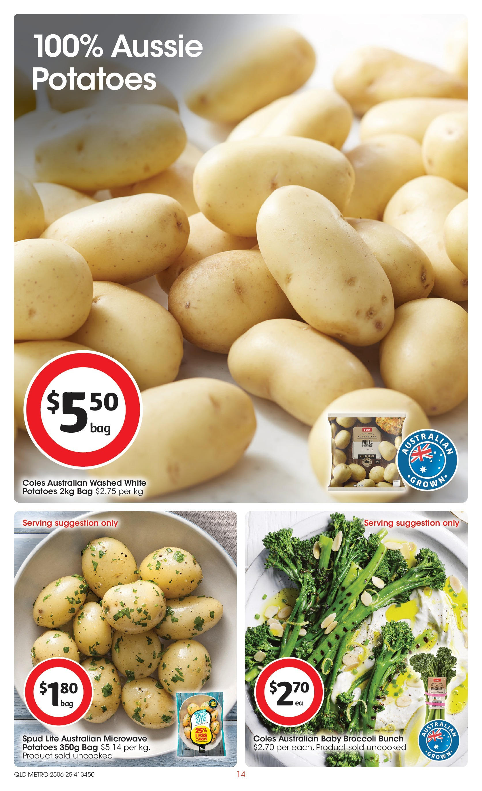 ﻿﻿Coles catalogue valid from 25/06/2025 > Online Australia | Page: 14 | Products: Bouteille de gaz propane, Potatoes, Bag, Microwave