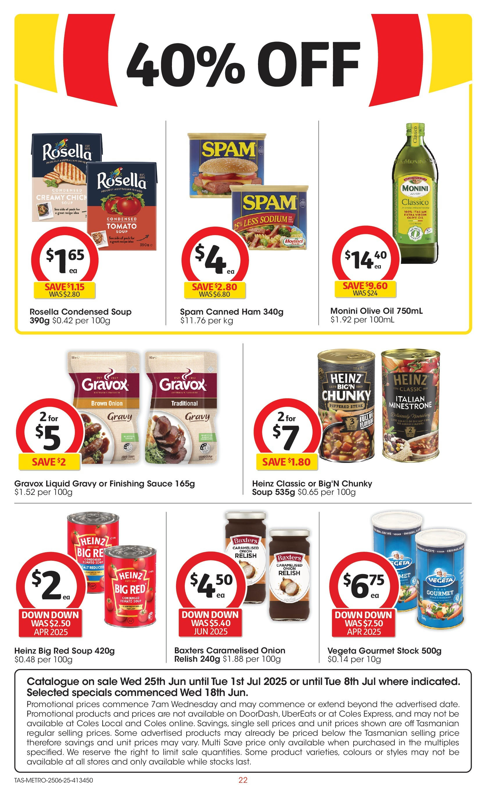 ﻿﻿Coles catalogue valid from 24/06/2025 > Online Australia | Page: 22 | Products: Oil, Ham, Relish, Sauce