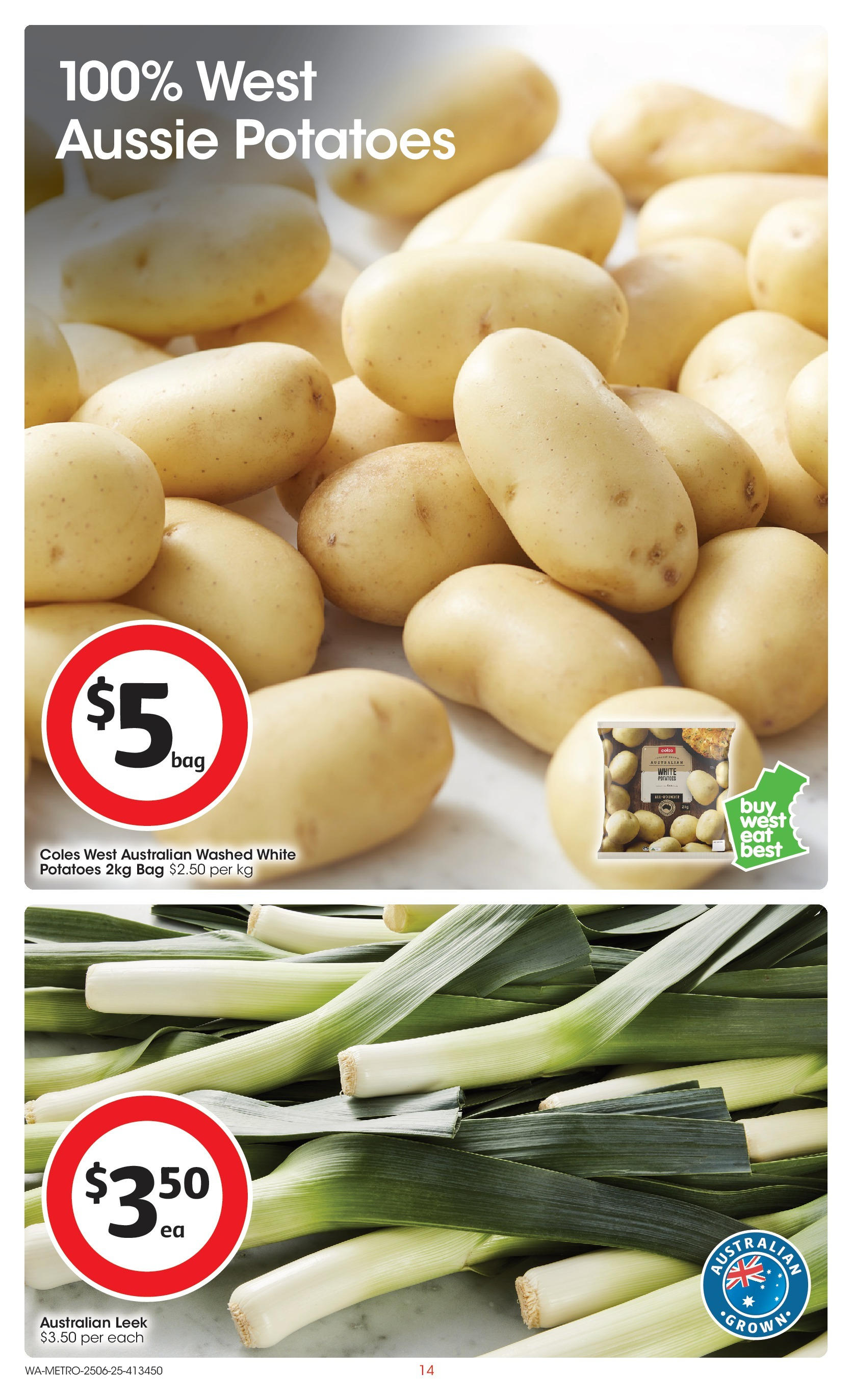 ﻿﻿Coles catalogue valid from 25/06/2025 > Online Australia | Page: 14 | Products: Potatoes, Bag