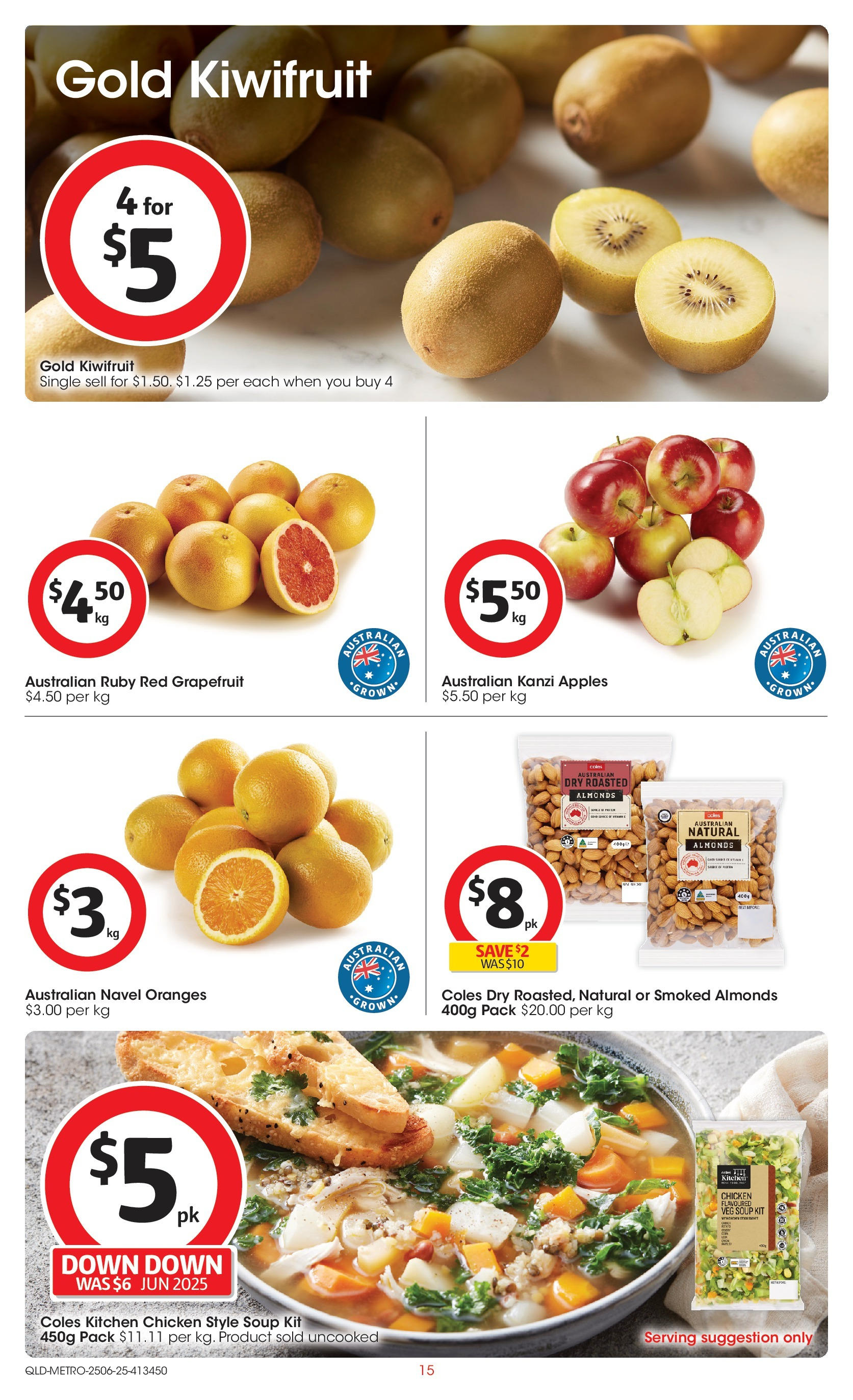 ﻿﻿Coles catalogue valid from 25/06/2025 > Online Australia | Page: 15 | Products: Apples, Oranges, Kiwifruit, Grapefruit