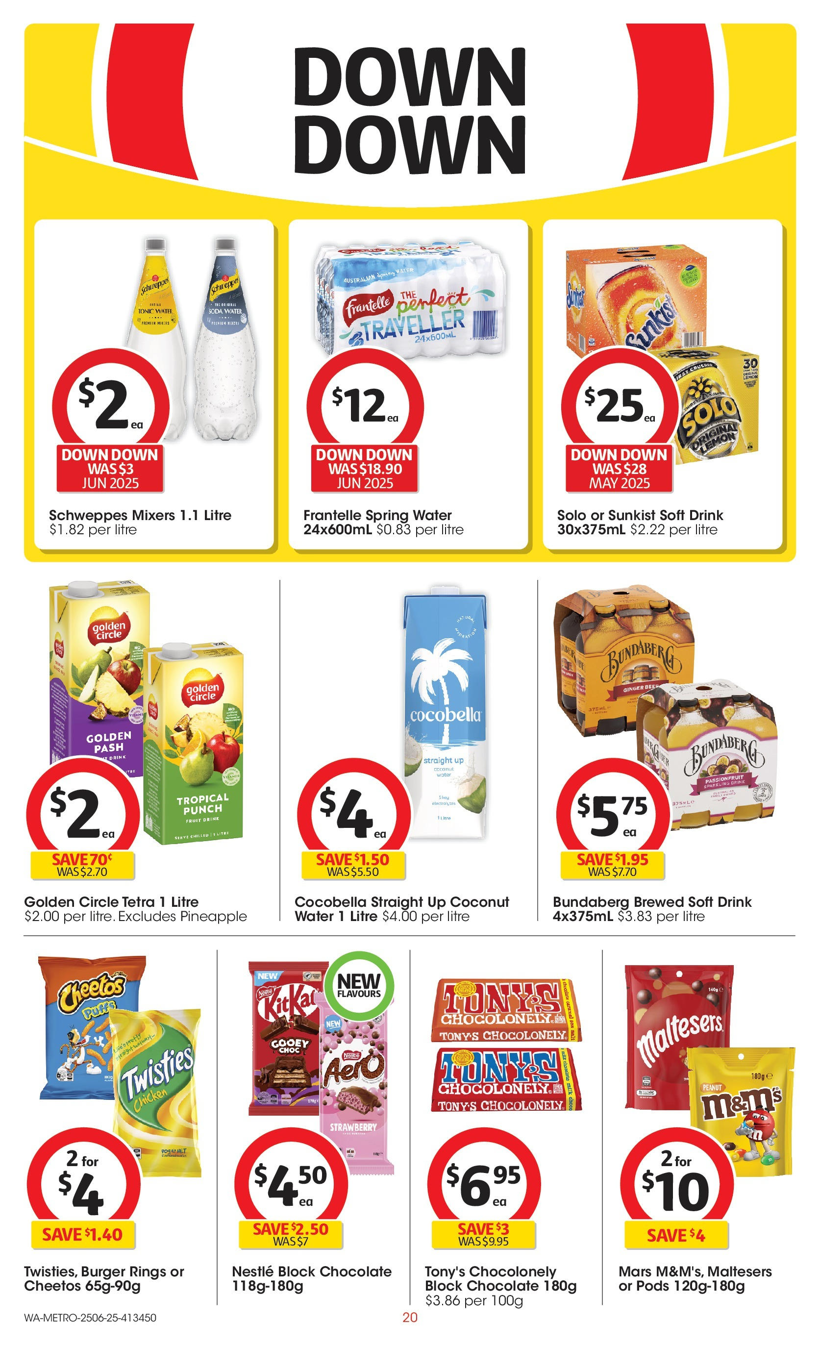 ﻿﻿Coles catalogue valid from 25/06/2025 > Online Australia | Page: 20 | Products: Chocolate, Pineapple, Salt, Dosettes de café tassimo