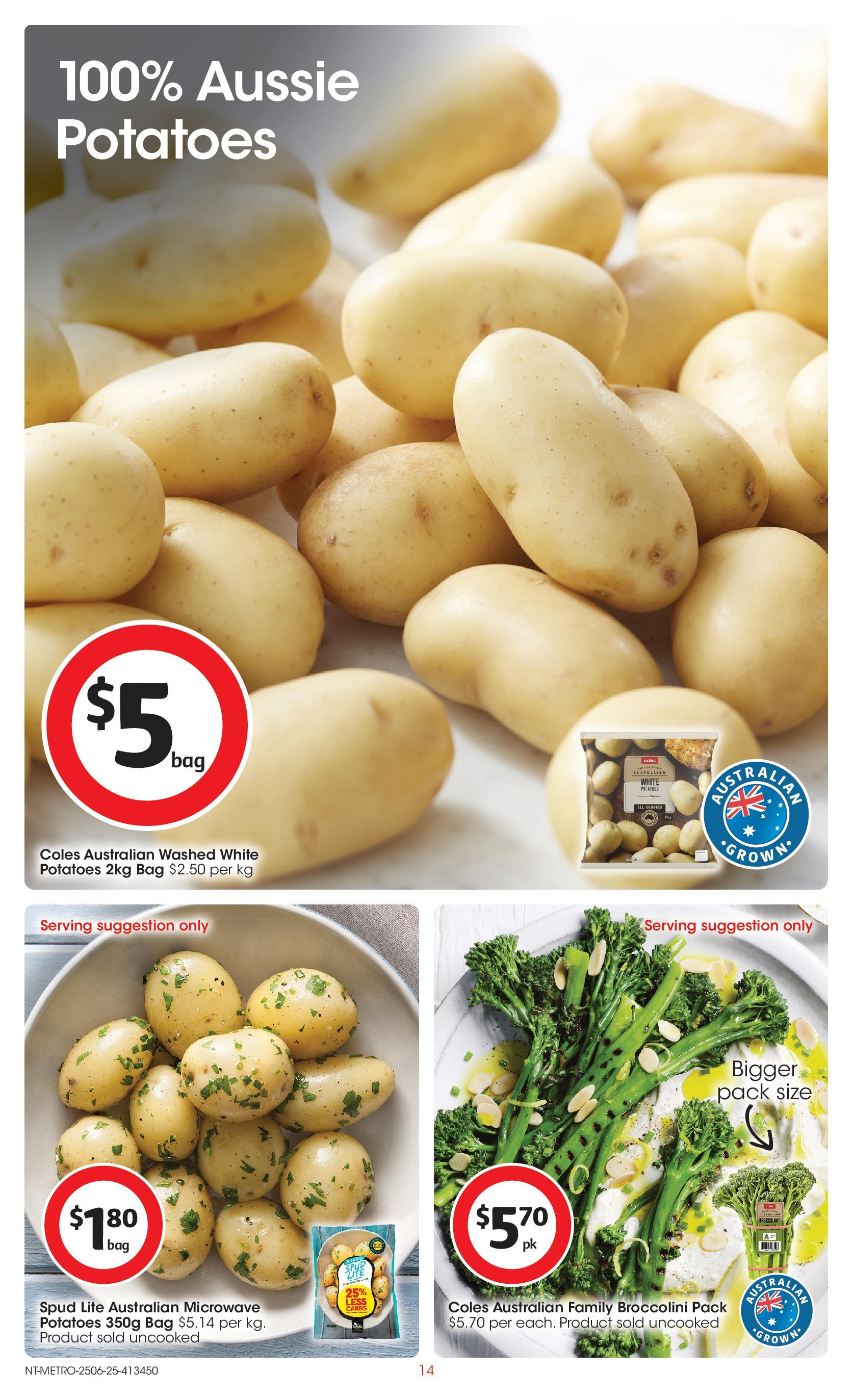 ﻿﻿Coles catalogue valid from 25/06/2025 > Online Australia | Page: 14 | Products: Potatoes, Bag, Microwave