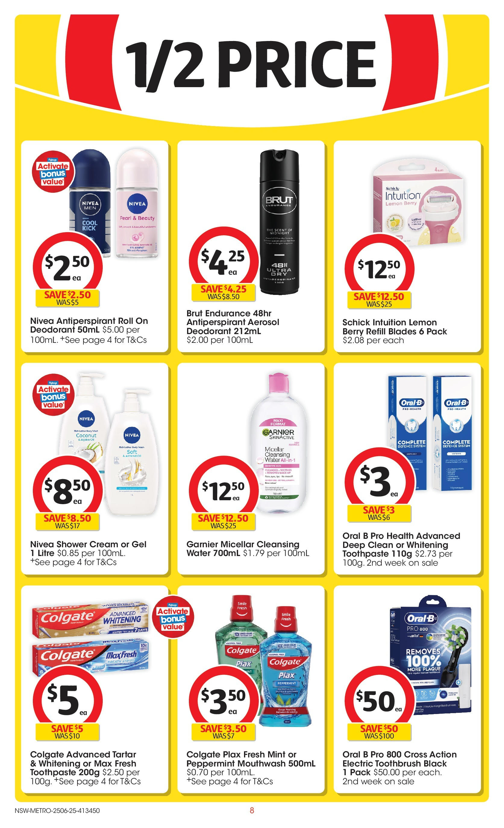 ﻿﻿Coles catalogue valid from 25/06/2025 > Online Australia | Page: 8 | Products: Shower, Makeup, Toothpaste, Lemon