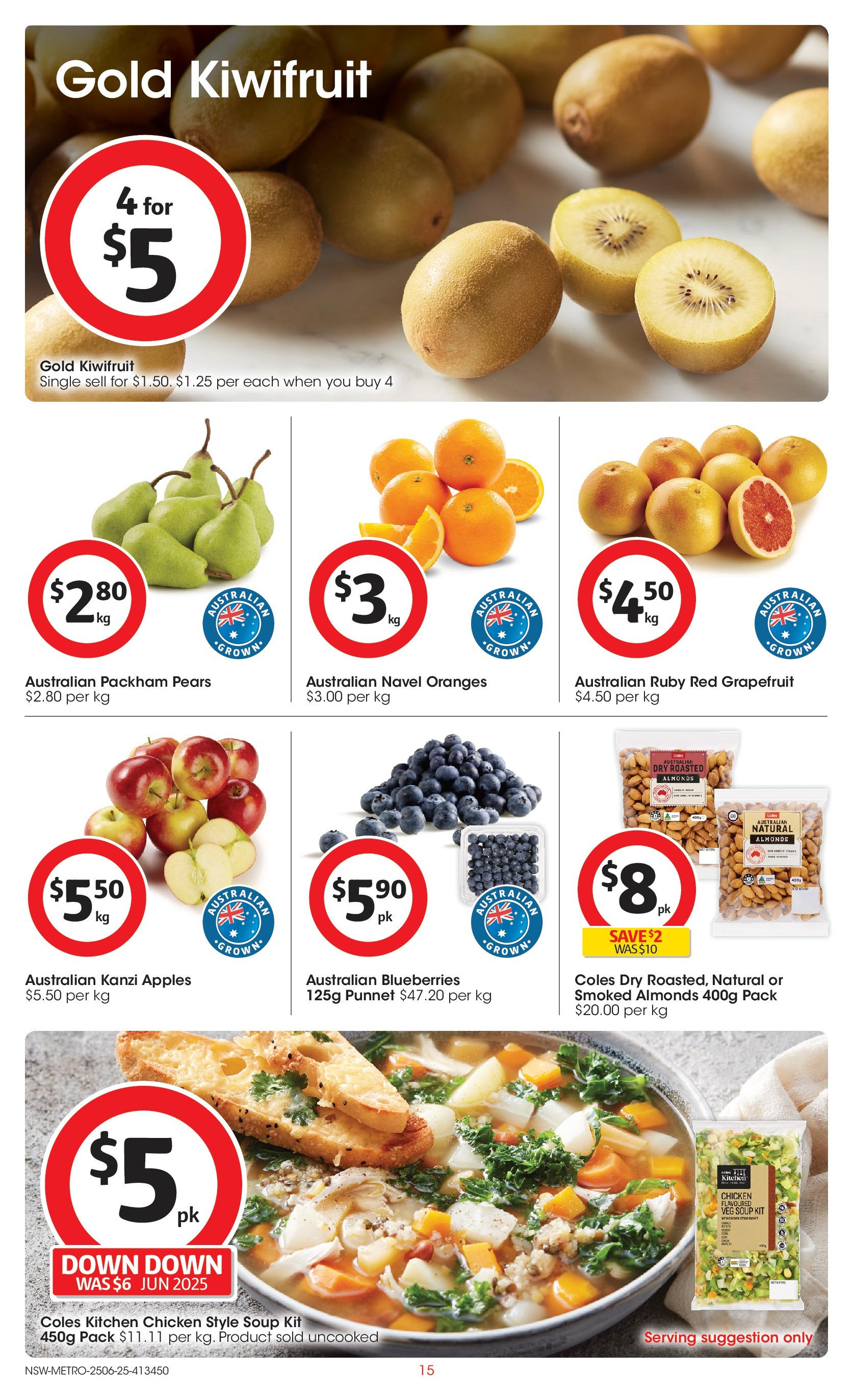 ﻿﻿Coles catalogue valid from 25/06/2025 > Online Australia | Page: 15 | Products: Oranges, Grapefruit, Blueberries, Prix œuf de caille