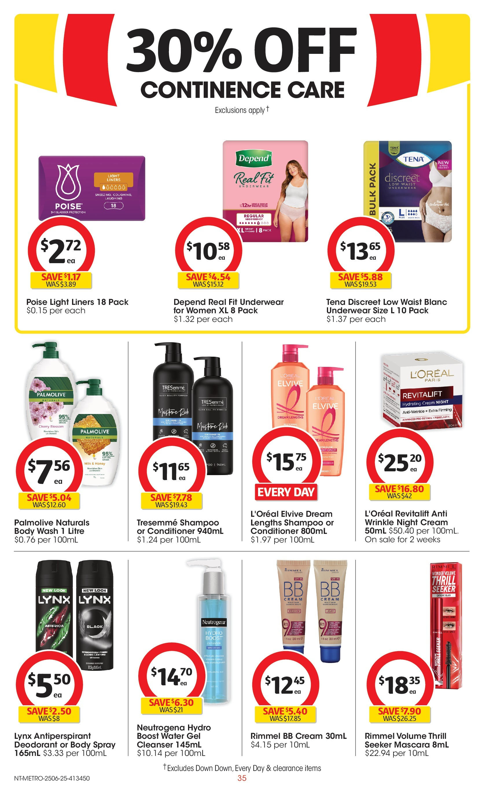 ﻿﻿Coles catalogue valid from 25/06/2025 > Online Australia | Page: 35 | Products: Bb cream, Conditioner, Underwear, Night cream
