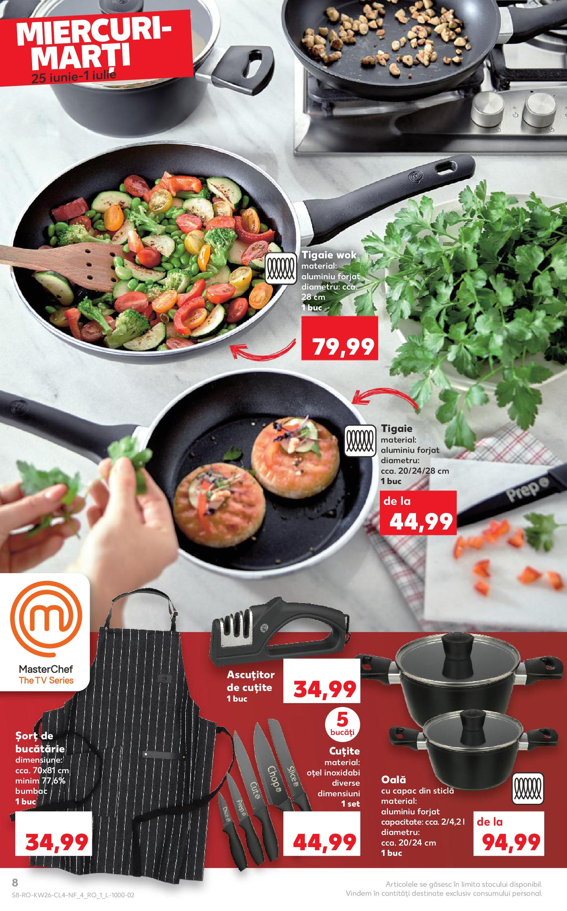 Catalog Kaufland - Nonfood 25.06.2025 - Revista si Oferta | Pagină: 8 | Produse: Tigaie, Șort, Oală, Bucătărie