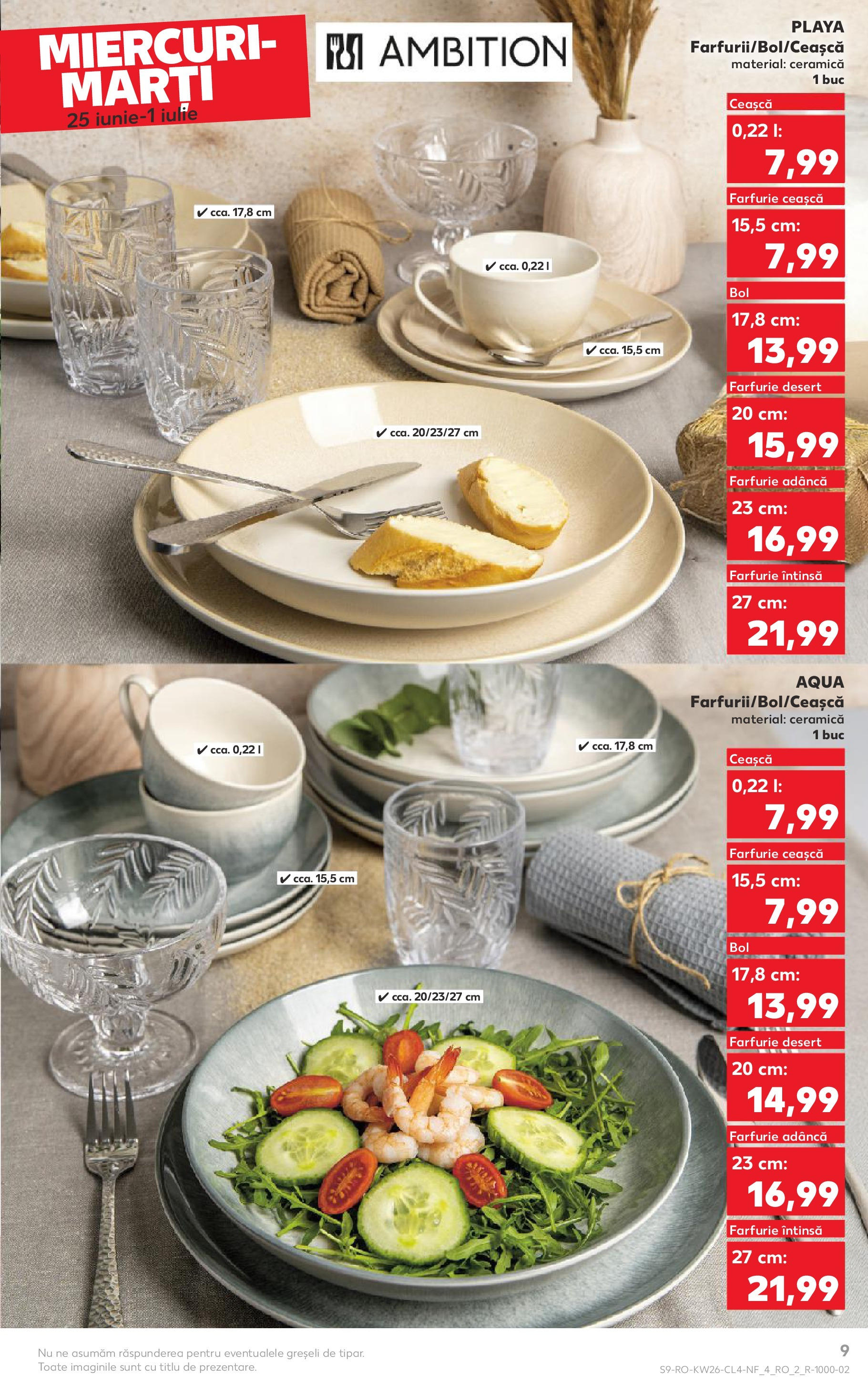 Catalog Kaufland - Nonfood 25.06.2025 - Revista si Oferta | Pagină: 9 | Produse: Farfurie
