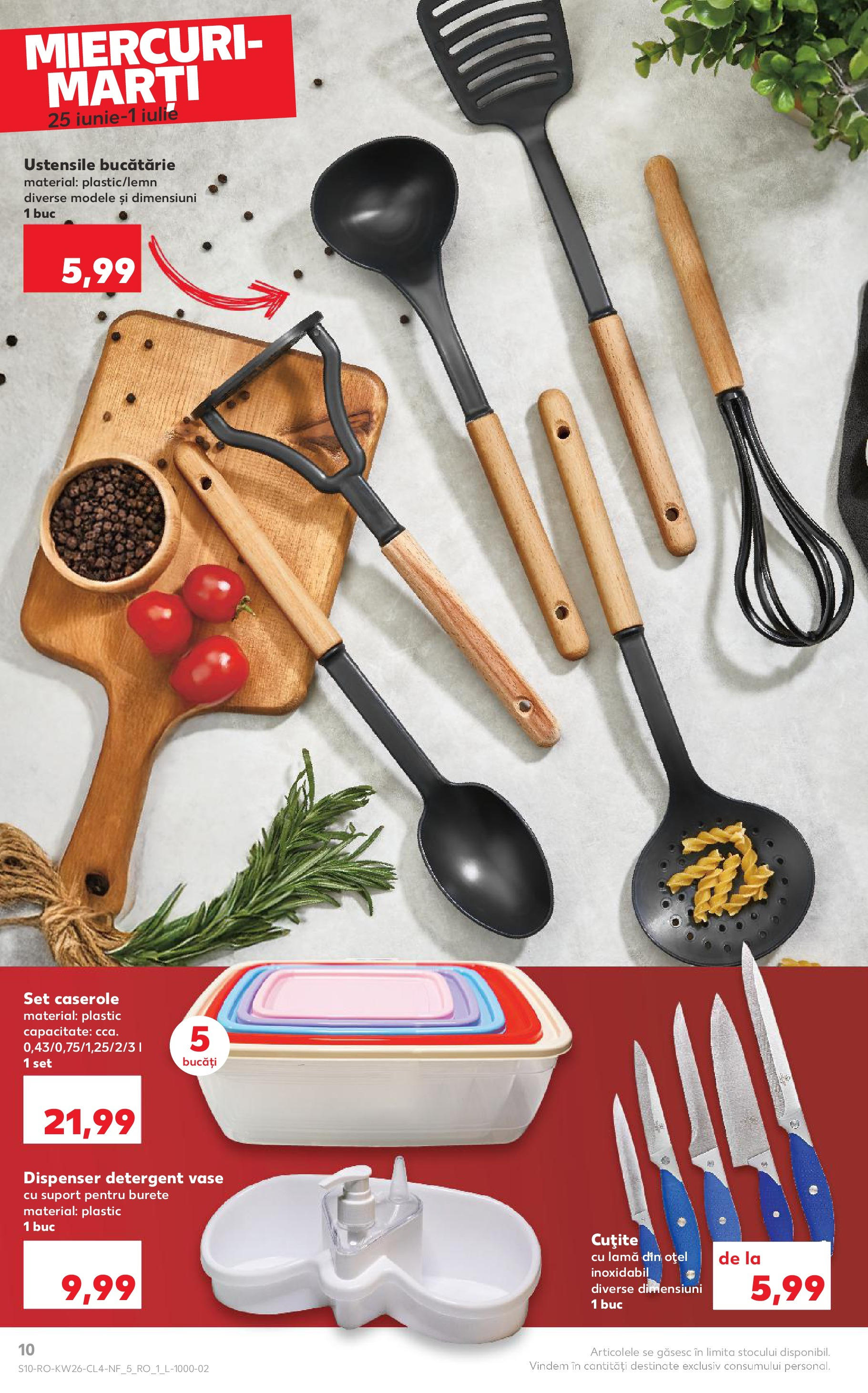 Catalog Kaufland - Nonfood 25.06.2025 - Revista si Oferta | Pagină: 10 | Produse: Caserole, Bucătărie, Burete, Detergent