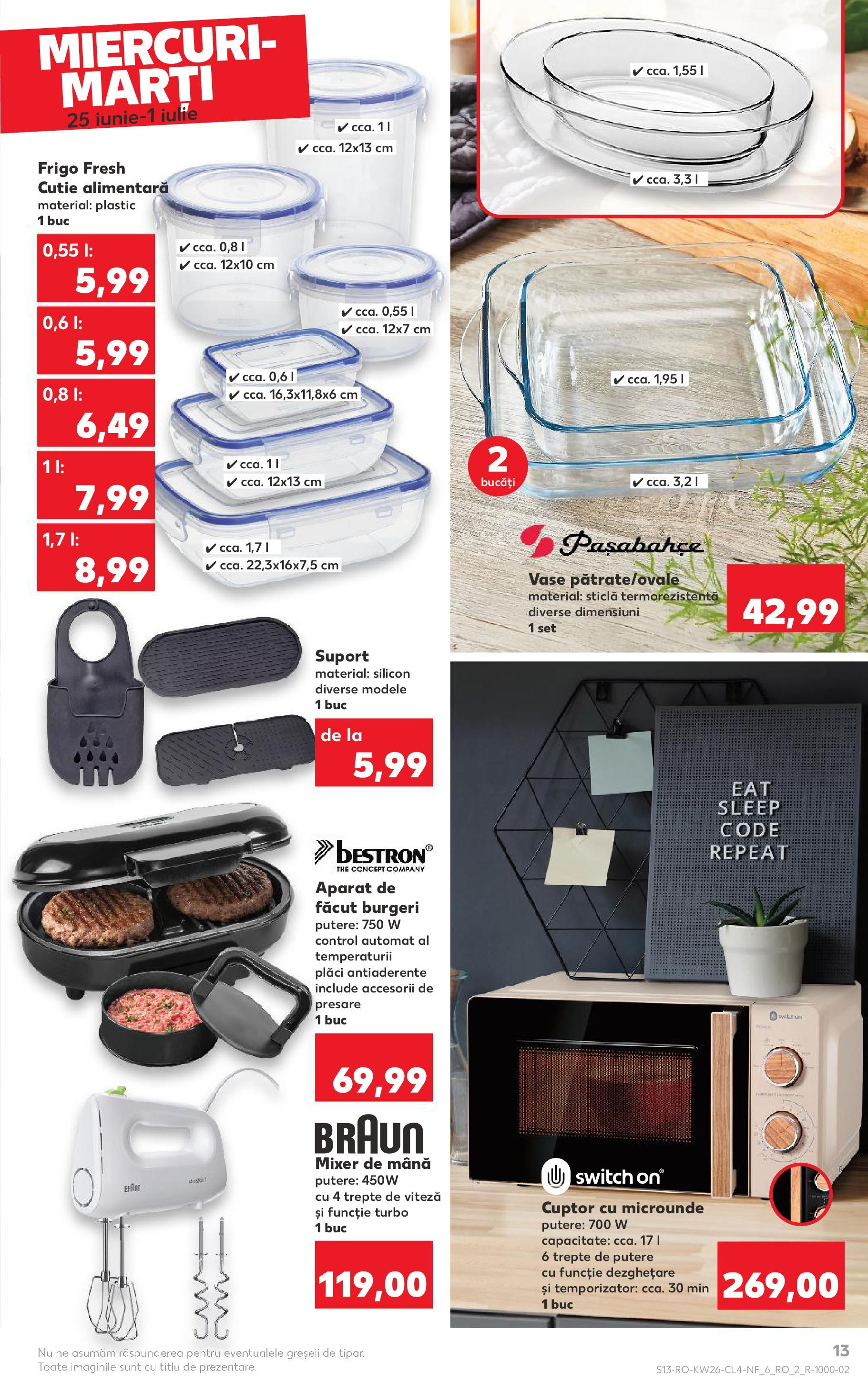 Catalog Kaufland - Nonfood 25.06.2025 - Revista si Oferta | Pagină: 13 | Produse: Cuptor, Cuptor Cu Microunde, Mixer, Cutie