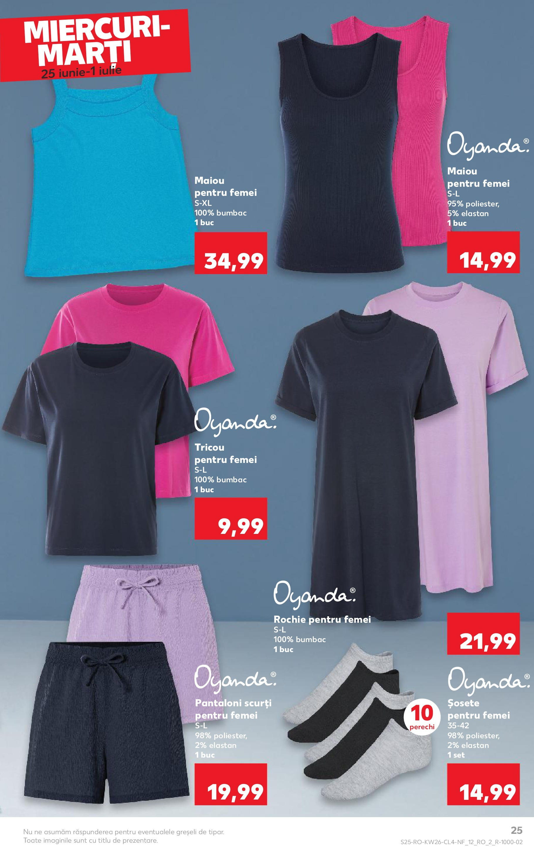 Catalog Kaufland - Nonfood 25.06.2025 - Revista si Oferta | Pagină: 25 | Produse: Rochie, Tricou, Maiou, Șosete