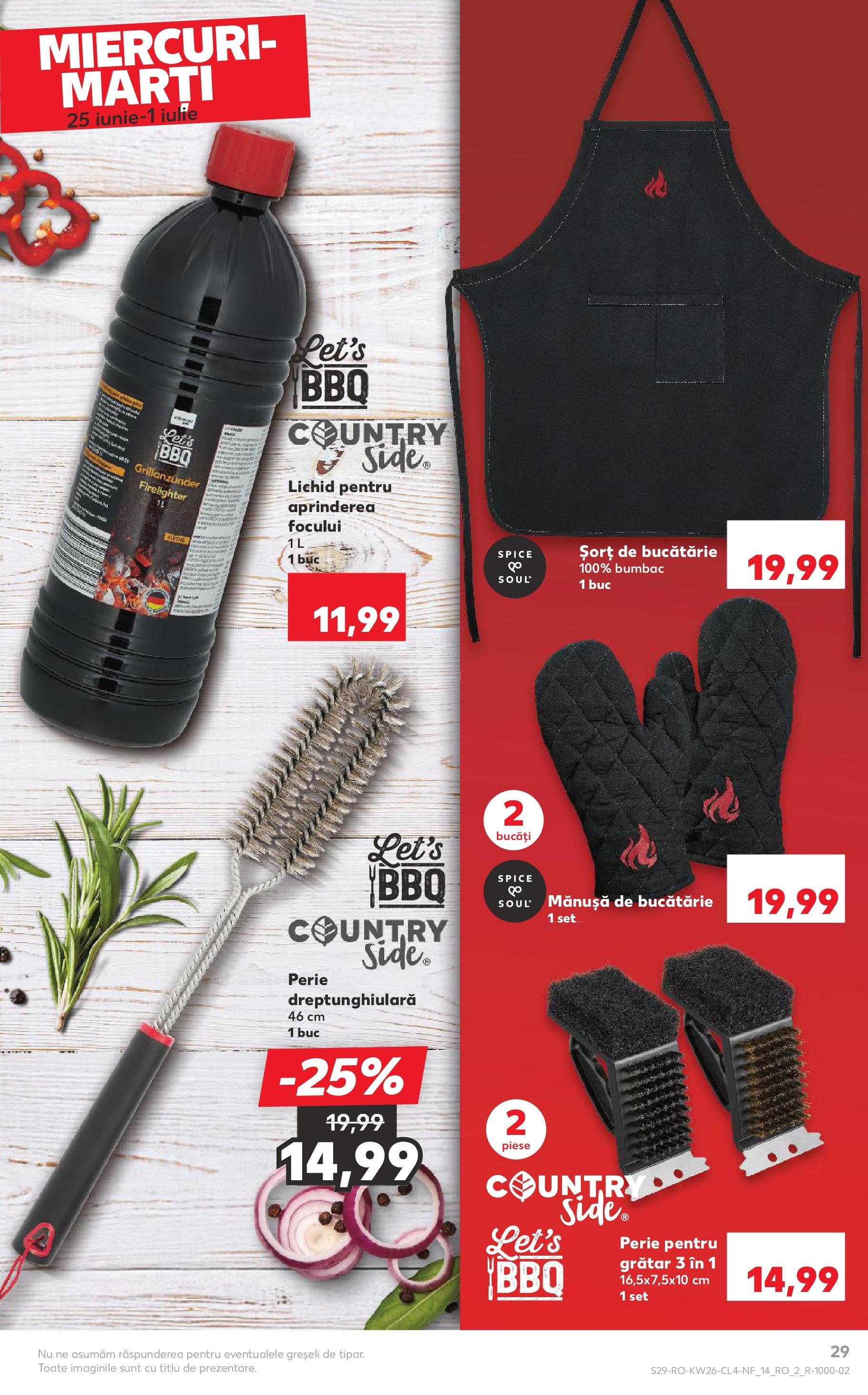 Catalog Kaufland - Nonfood 25.06.2025 - Revista si Oferta | Pagină: 29 | Produse: Șort, Grătar, Bucătărie, Perie