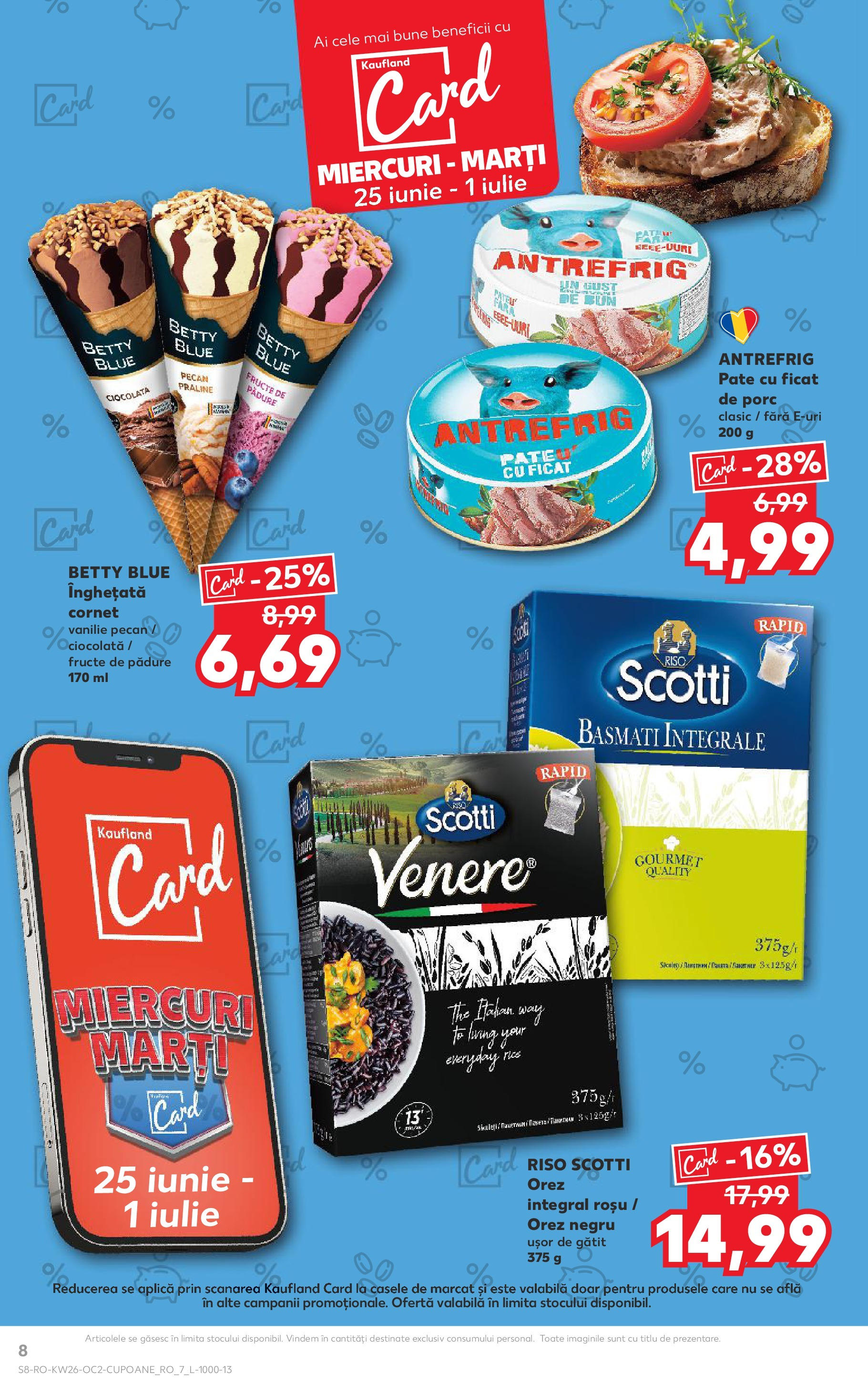 Catalog Kaufland - Râmnicu Vâlcea 25.06.2025 - Revista si Oferta | Pagină: 8 | Produse: Praline, Ciocolată, Orez, Înghețată