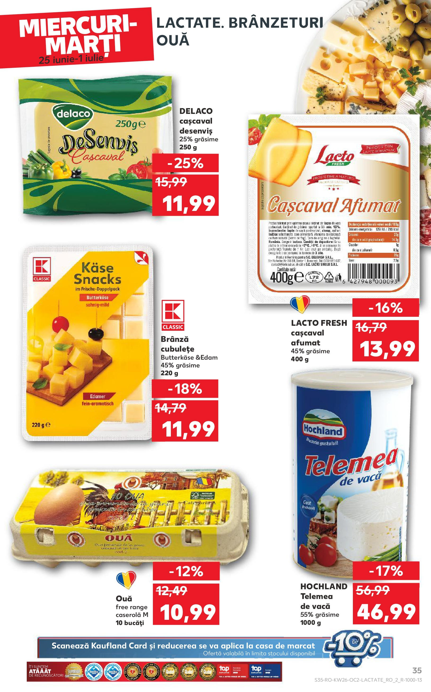 Catalog Kaufland - Râmnicu Vâlcea 25.06.2025 - Revista si Oferta | Pagină: 35 | Produse: Light Kedi Konservesi, Cașcaval, Brânză, Sare