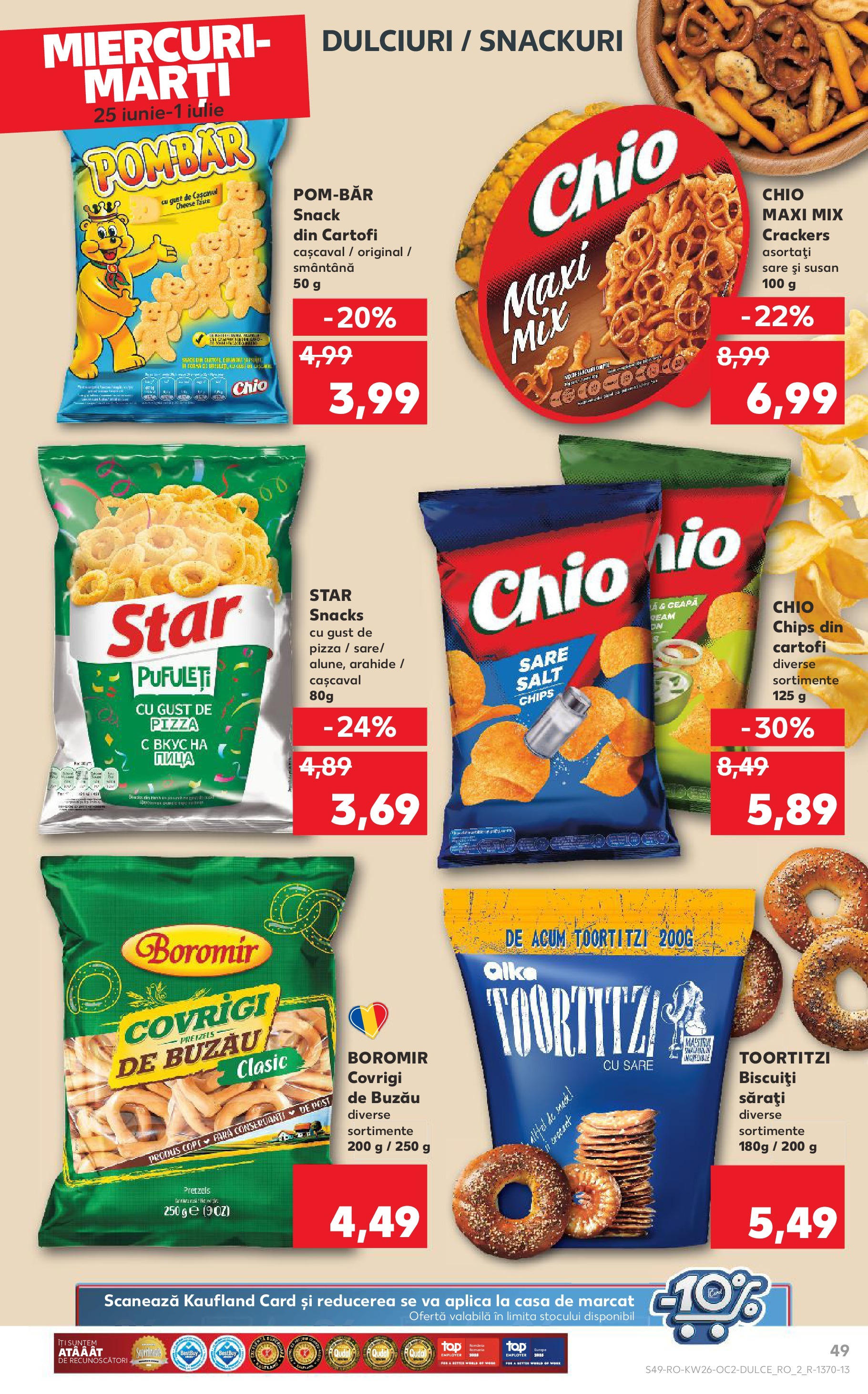 Catalog Kaufland - Râmnicu Vâlcea 25.06.2025 - Revista si Oferta | Pagină: 49 | Produse: Pizza, Pufuleți, Smântână, Cartofi