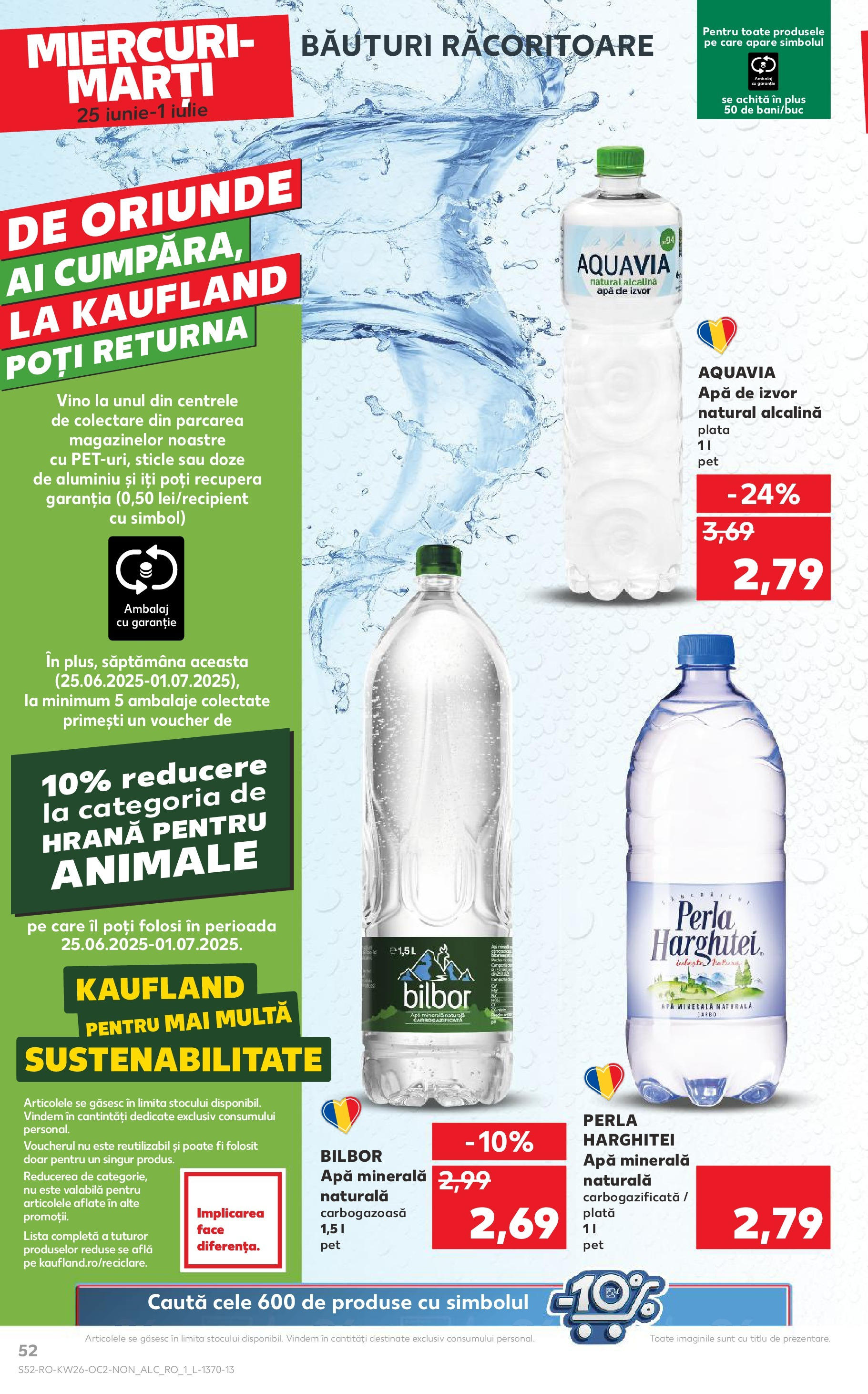 Catalog Kaufland - Râmnicu Vâlcea 25.06.2025 - Revista si Oferta | Pagină: 52 | Produse: Yazı tahtası kalemi, Apă