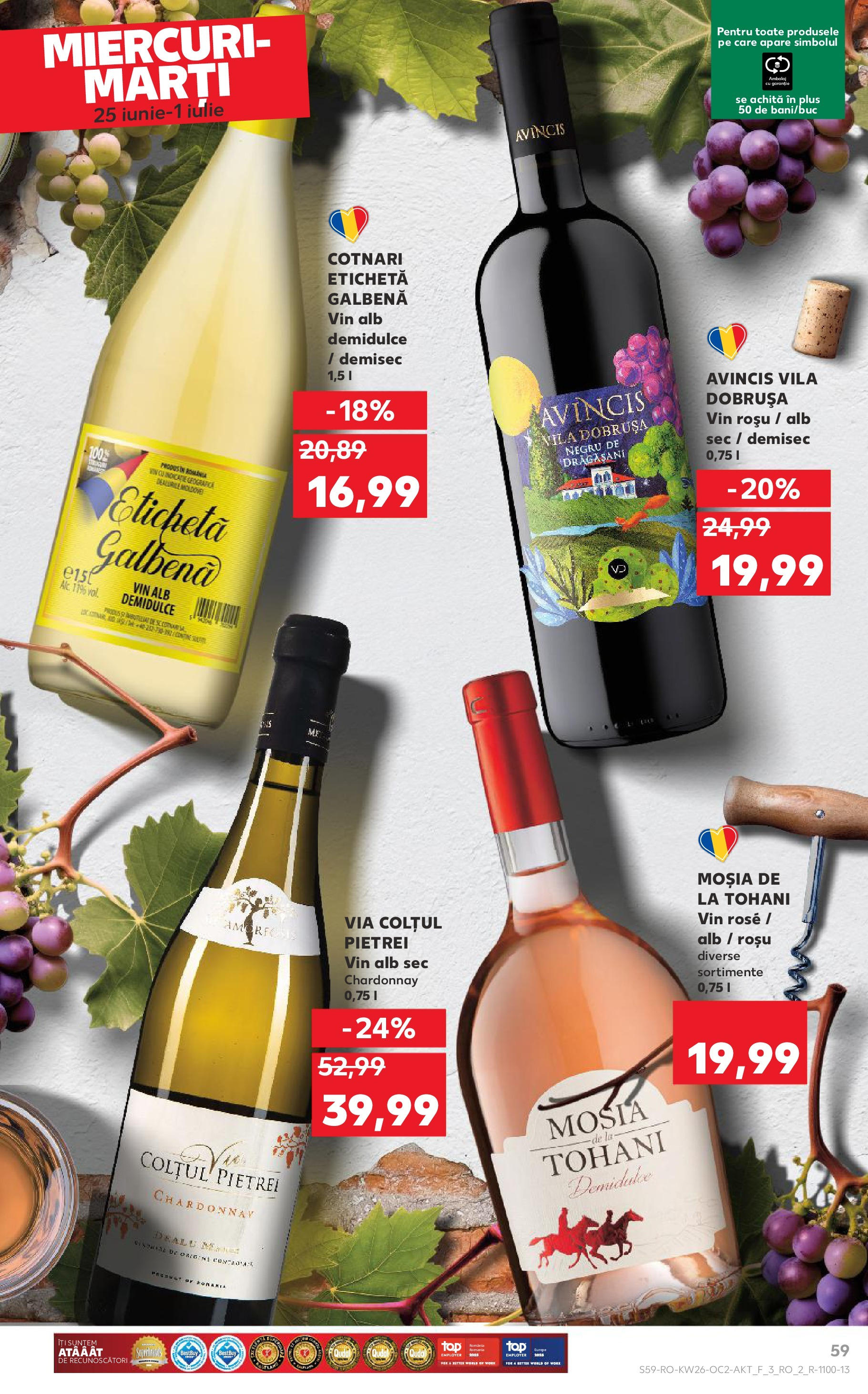 Catalog Kaufland - Râmnicu Vâlcea 25.06.2025 - Revista si Oferta | Pagină: 59 | Produse: Vin
