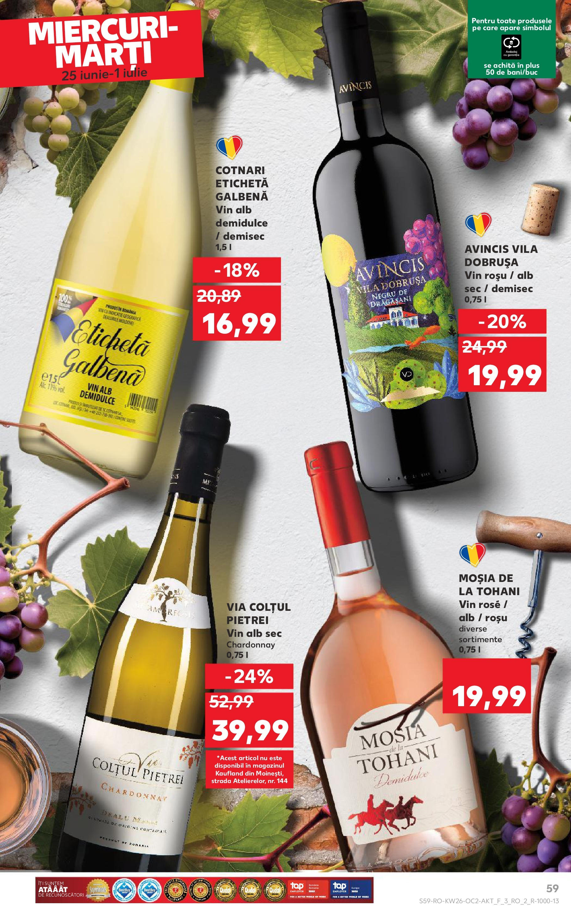 Catalog Kaufland - Bucureşti 25.06.2025 || Revista si Oferte | Pagină: 59 | Produse: Vin Catalog Kaufland - Bucureşti 25.06.2025 - Revista si Oferta | Pagină: 59 | Produse: Vin