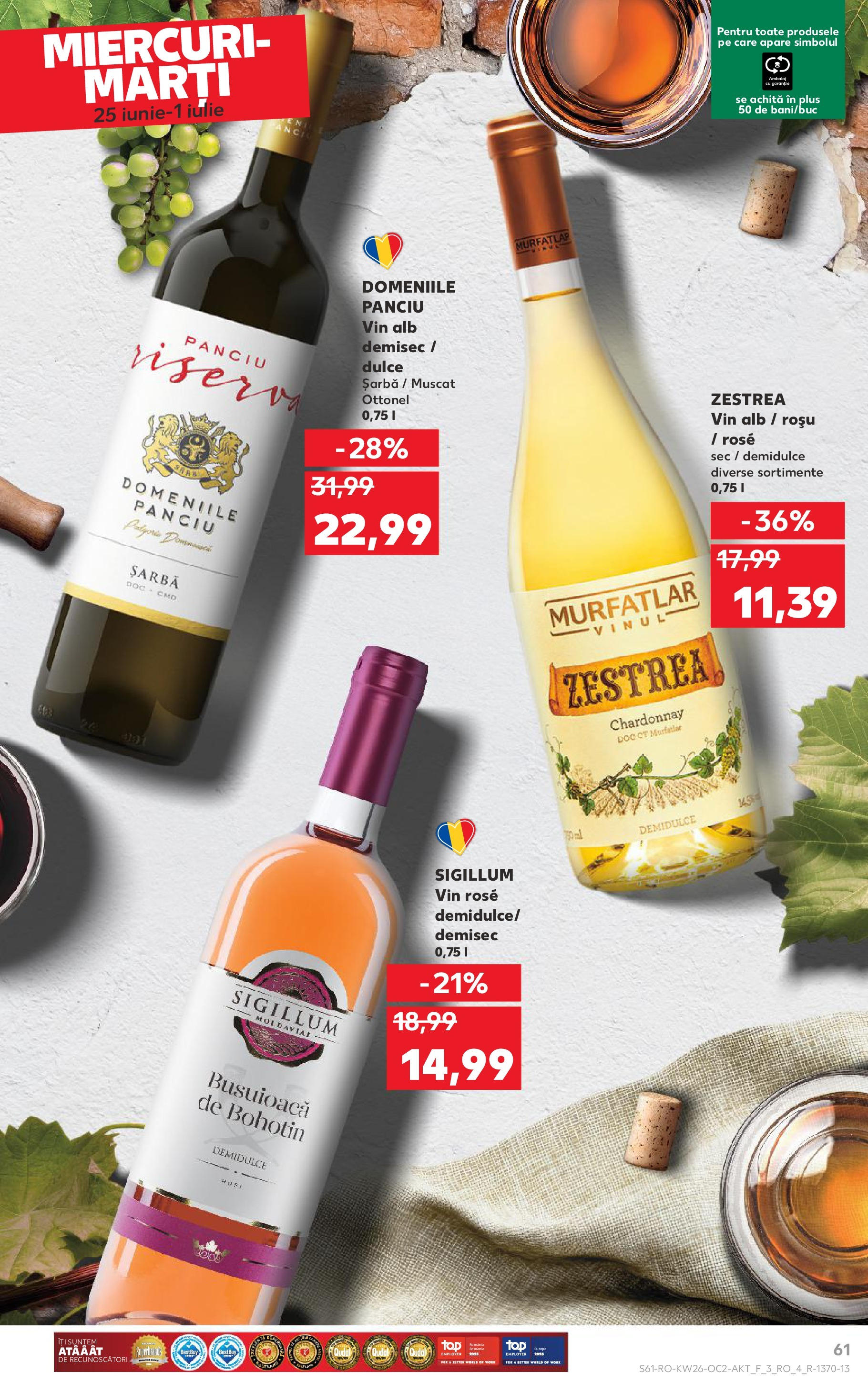 Catalog Kaufland - Râmnicu Vâlcea 25.06.2025 - Revista si Oferta | Pagină: 61 | Produse: Vin