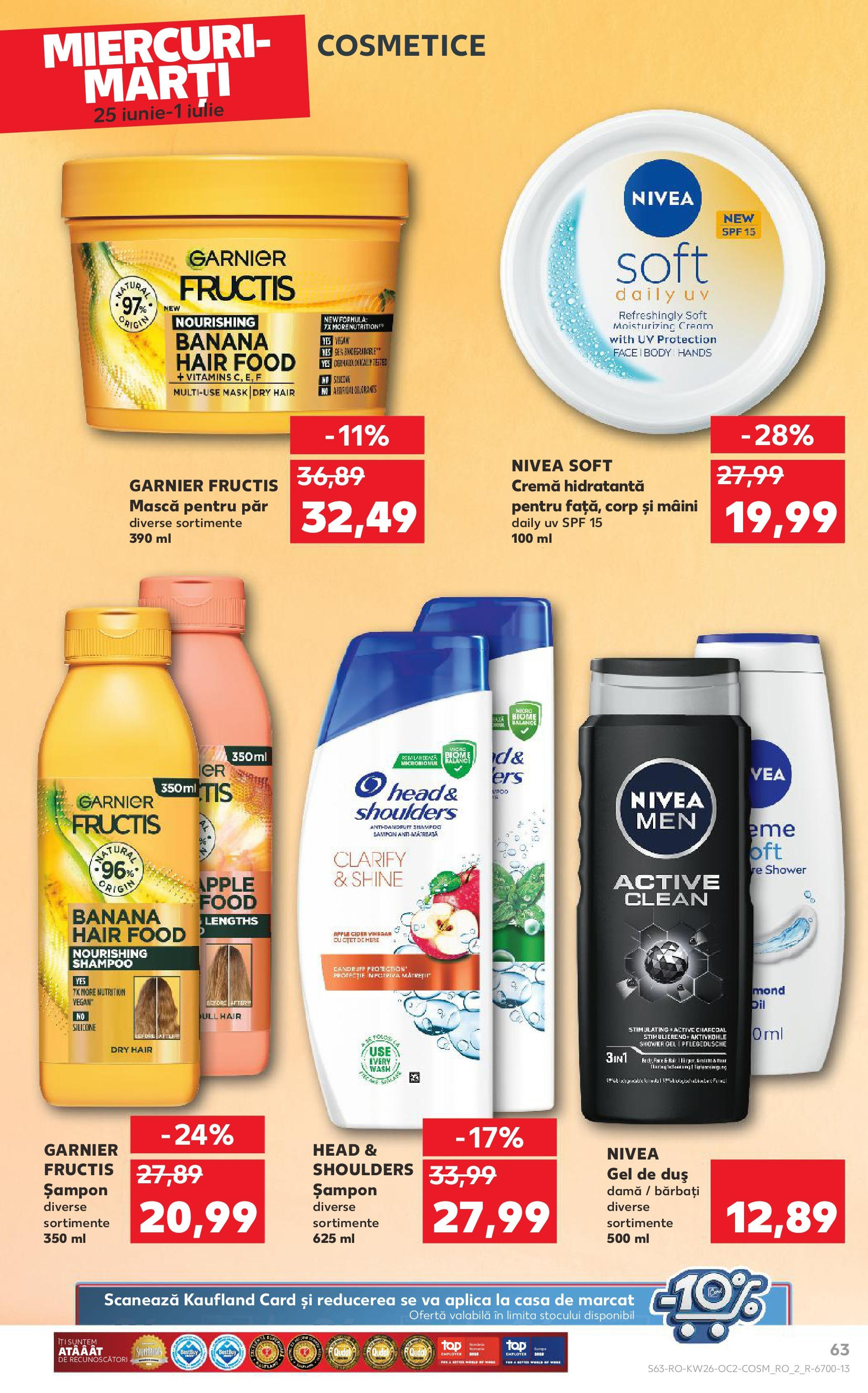 Catalog Kaufland - Râmnicu Vâlcea 25.06.2025 - Revista si Oferta | Pagină: 63 | Produse: Pomelo, Arapsaçı, Șampon, Oțet