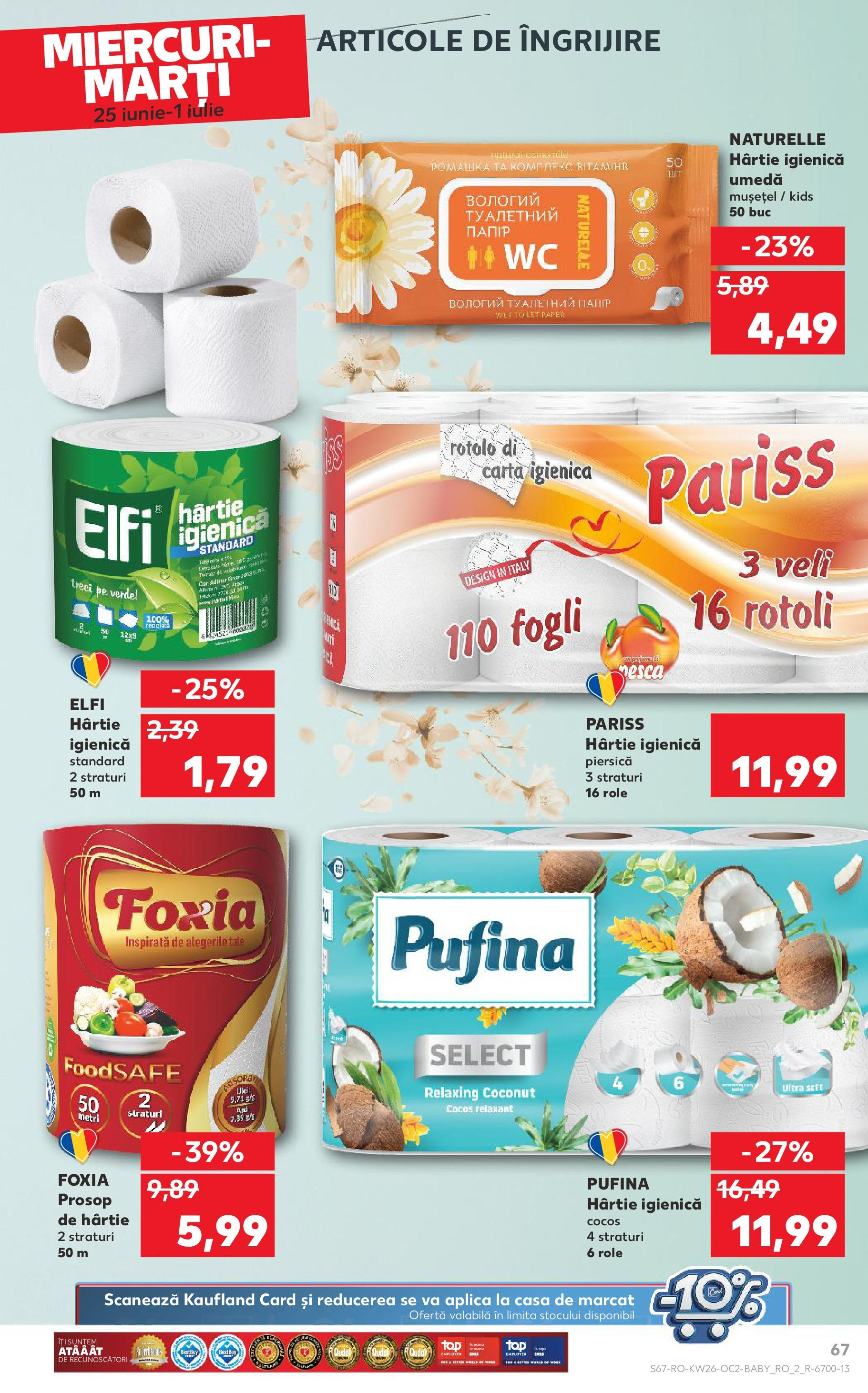 Catalog Kaufland - Râmnicu Vâlcea 25.06.2025 - Revista si Oferta | Pagină: 67 | Produse: Piersică, Role