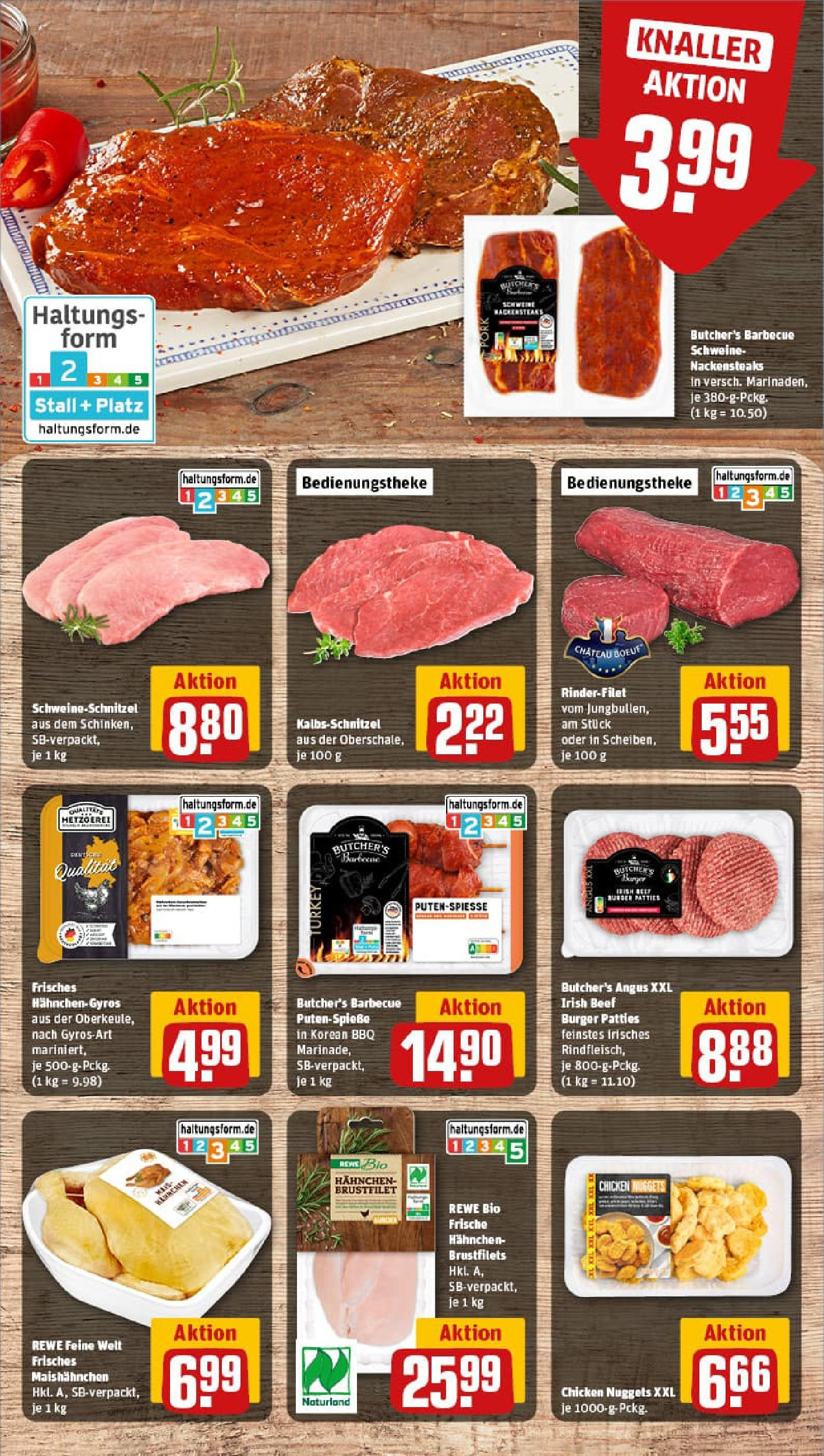 REWE Prospekt ab 23.06.2025 zum Blättern » Angebote | Seite: 8 | Produkte: Nackensteaks, Rinderfilet, Burger, Gyros