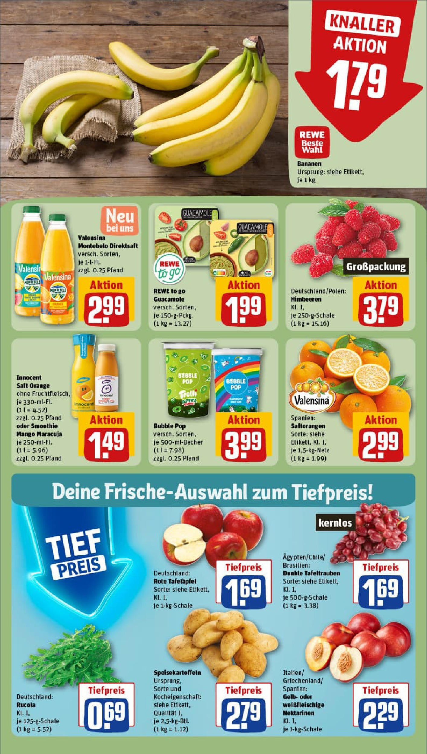 REWE Prospekt ab 23.06.2025 zum Blättern » Angebote | Seite: 6 | Produkte: Nektarinen, Rucola, Mango, Saft