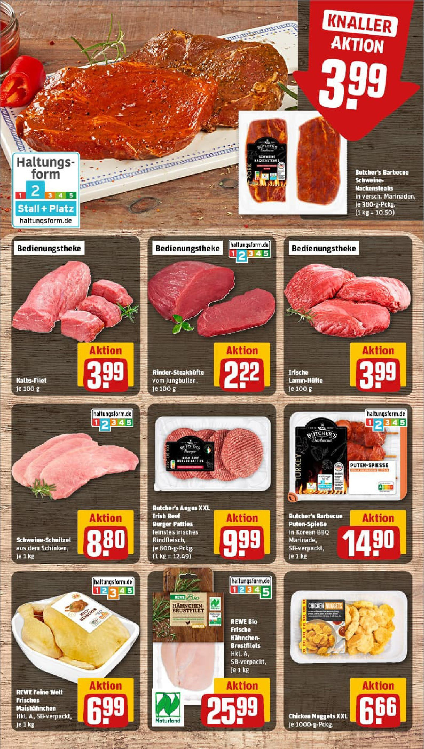 REWE Prospekt ab 22.06.2025 zum Blättern » Angebote | Seite: 8 | Produkte: Nackensteaks, Hahnchen, Burger, Steak