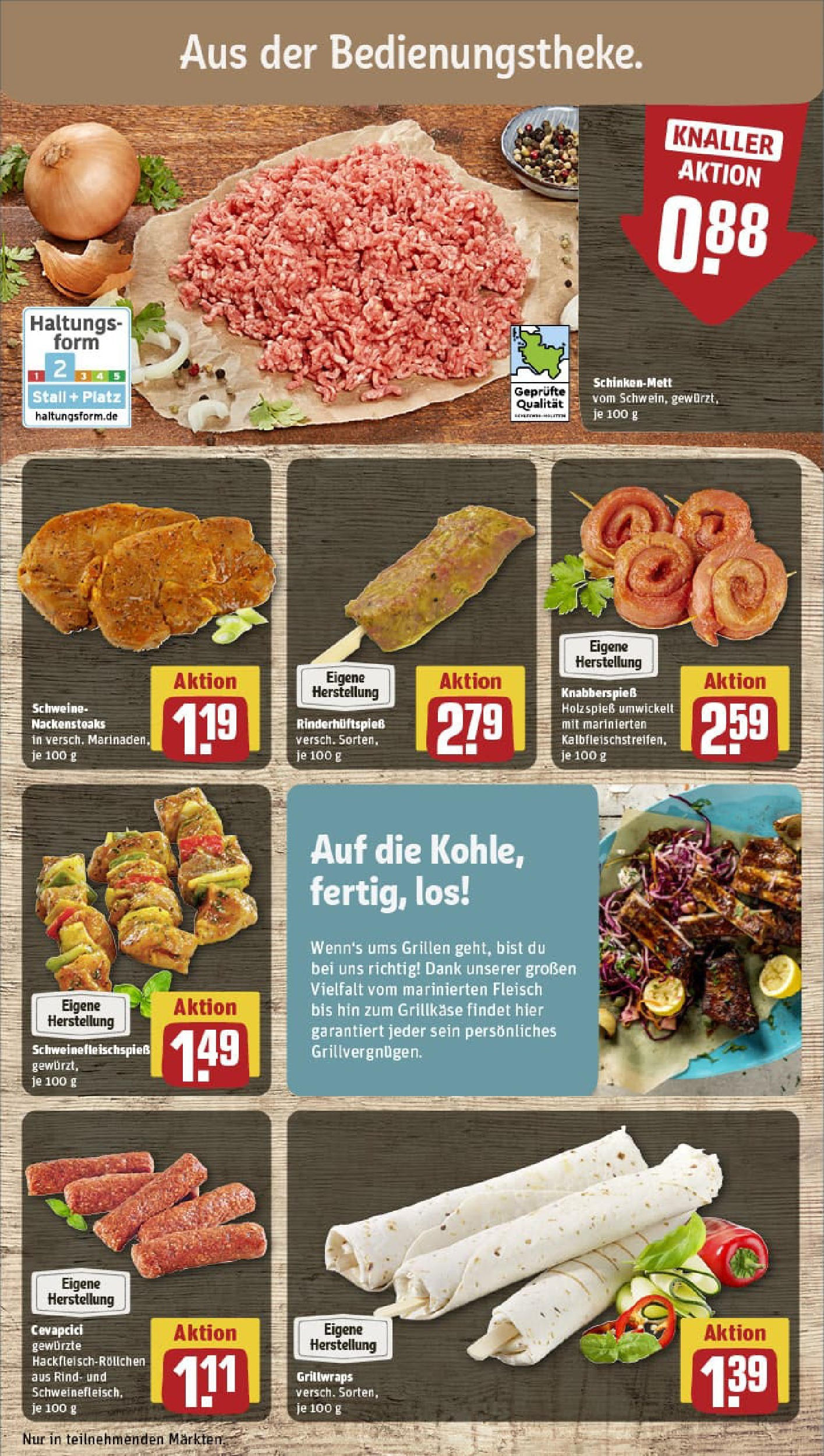 REWE Prospekt ab 22.06.2025 zum Blättern » Angebote | Seite: 10 | Produkte: Nackensteaks, Cevapcici, Fleisch