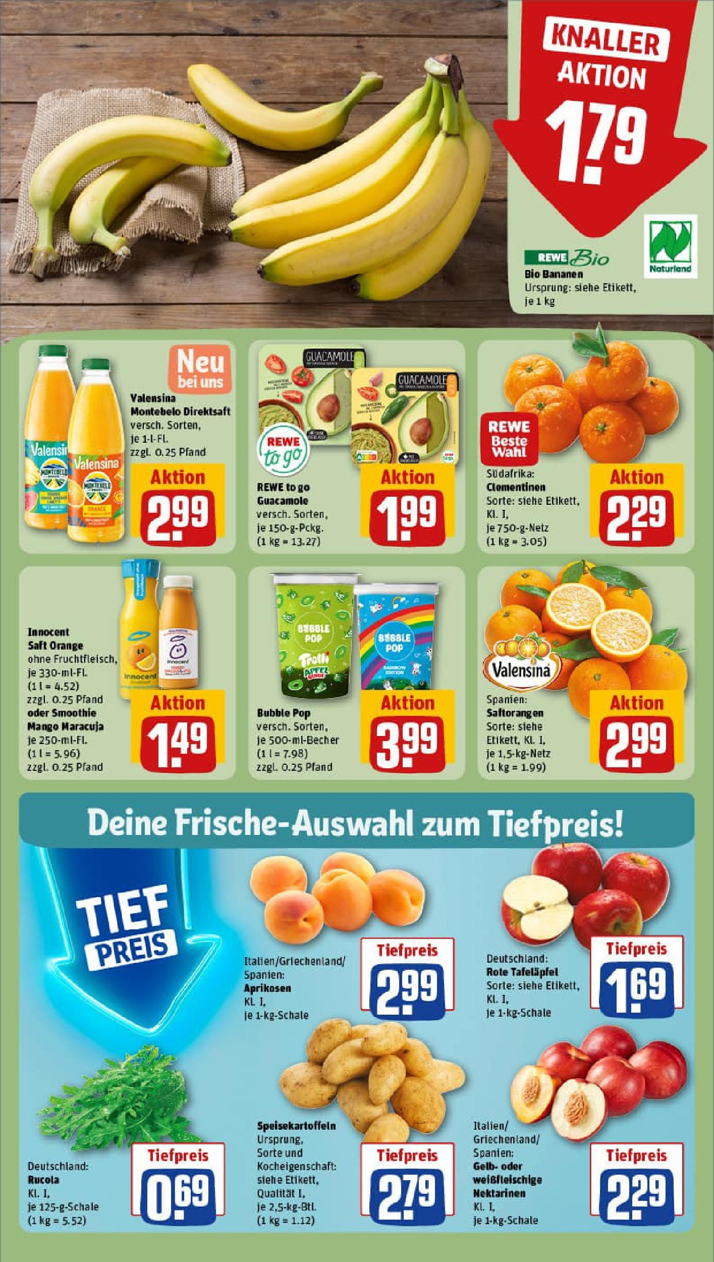 REWE Prospekt ab 22.06.2025 zum Blättern » Angebote | Seite: 6 | Produkte: Nektarinen, Rucola, Valensina, Saft