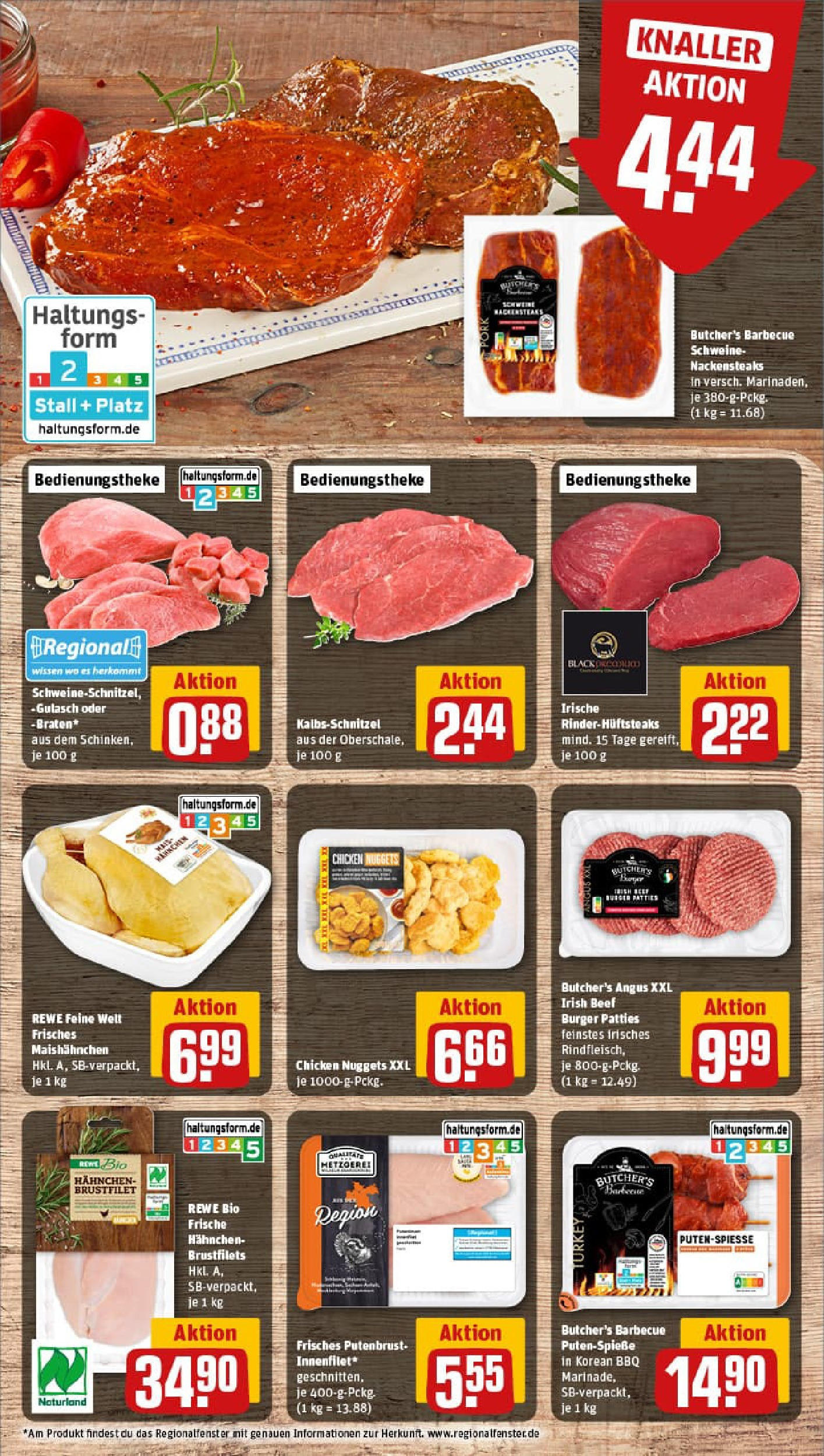 REWE Prospekt ab 23.06.2025 zum Blättern » Angebote | Seite: 8 | Produkte: Nackensteaks, Hahnchen, Burger, Gulasch