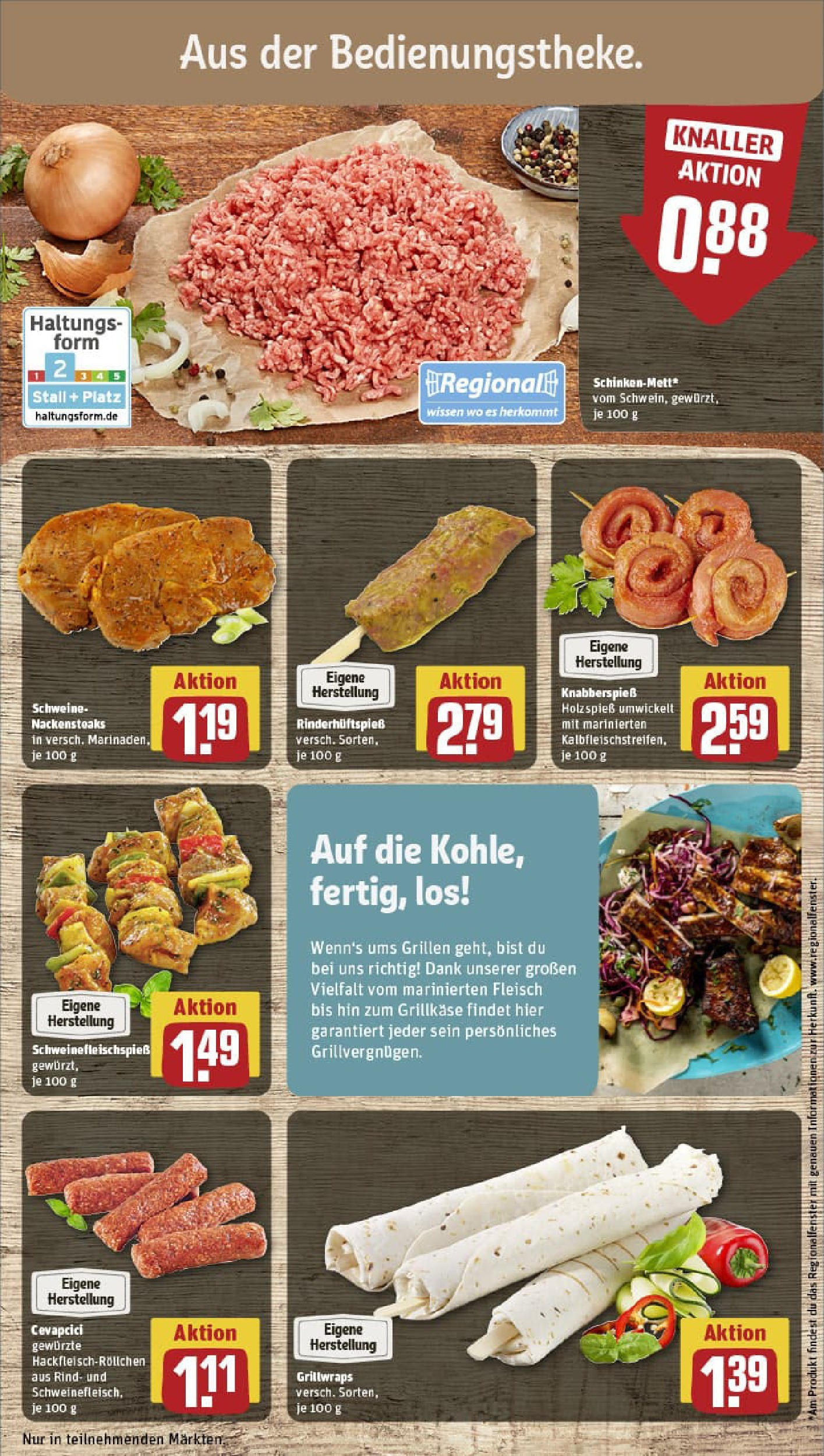 REWE Prospekt ab 22.06.2025 zum Blättern » Angebote | Seite: 10 | Produkte: Nackensteaks, Cevapcici, Fleisch