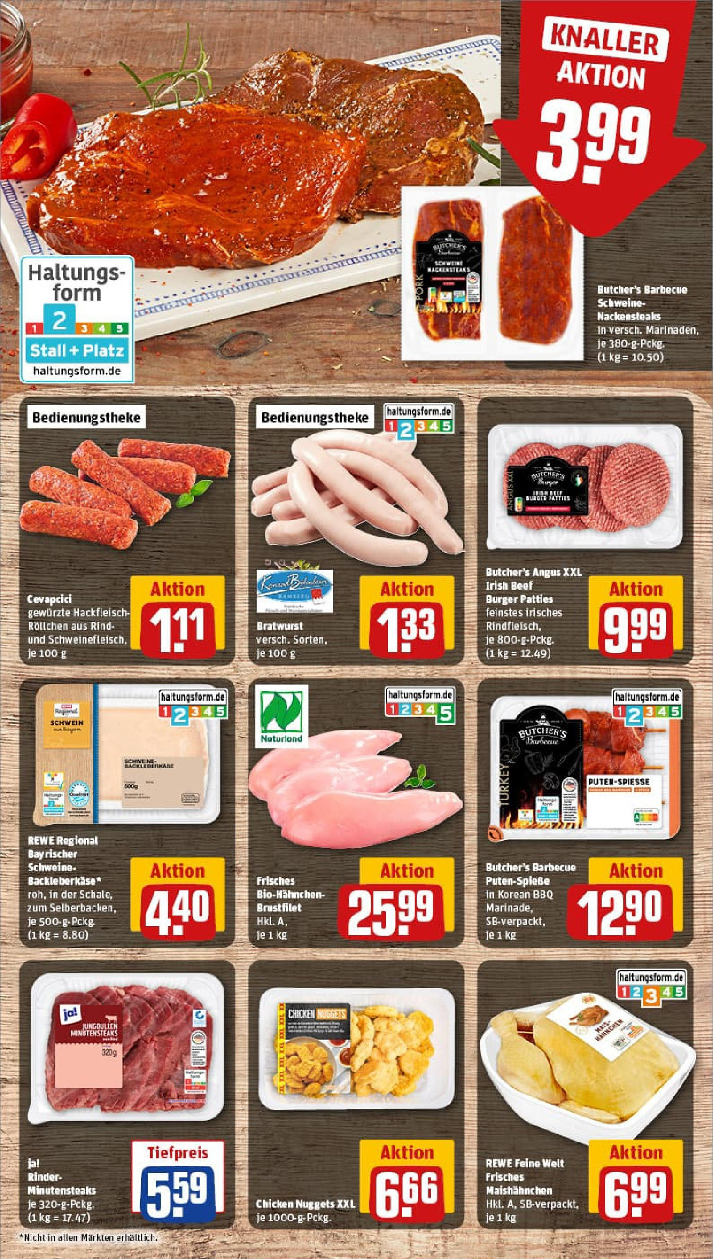 REWE Prospekt ab 22.06.2025 zum Blättern » Angebote | Seite: 8 | Produkte: Bratwurst, Cevapcici, Burger, Hackfleisch