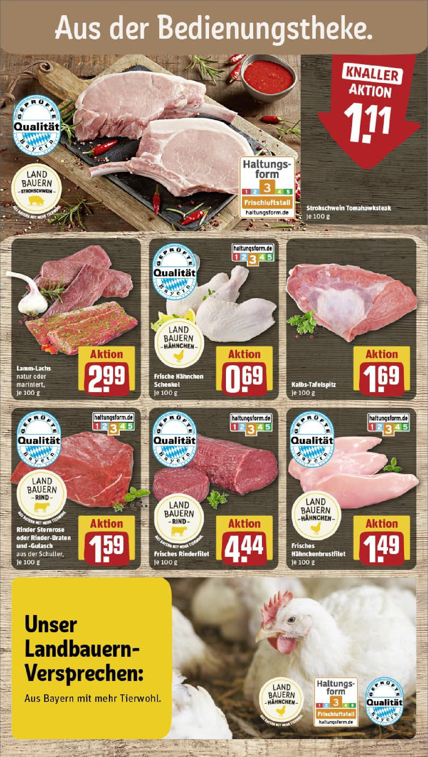 REWE Prospekt ab 22.06.2025 zum Blättern » Angebote | Seite: 10 | Produkte: Rinderbraten, Hahnchen, Rinderfilet, Gulasch