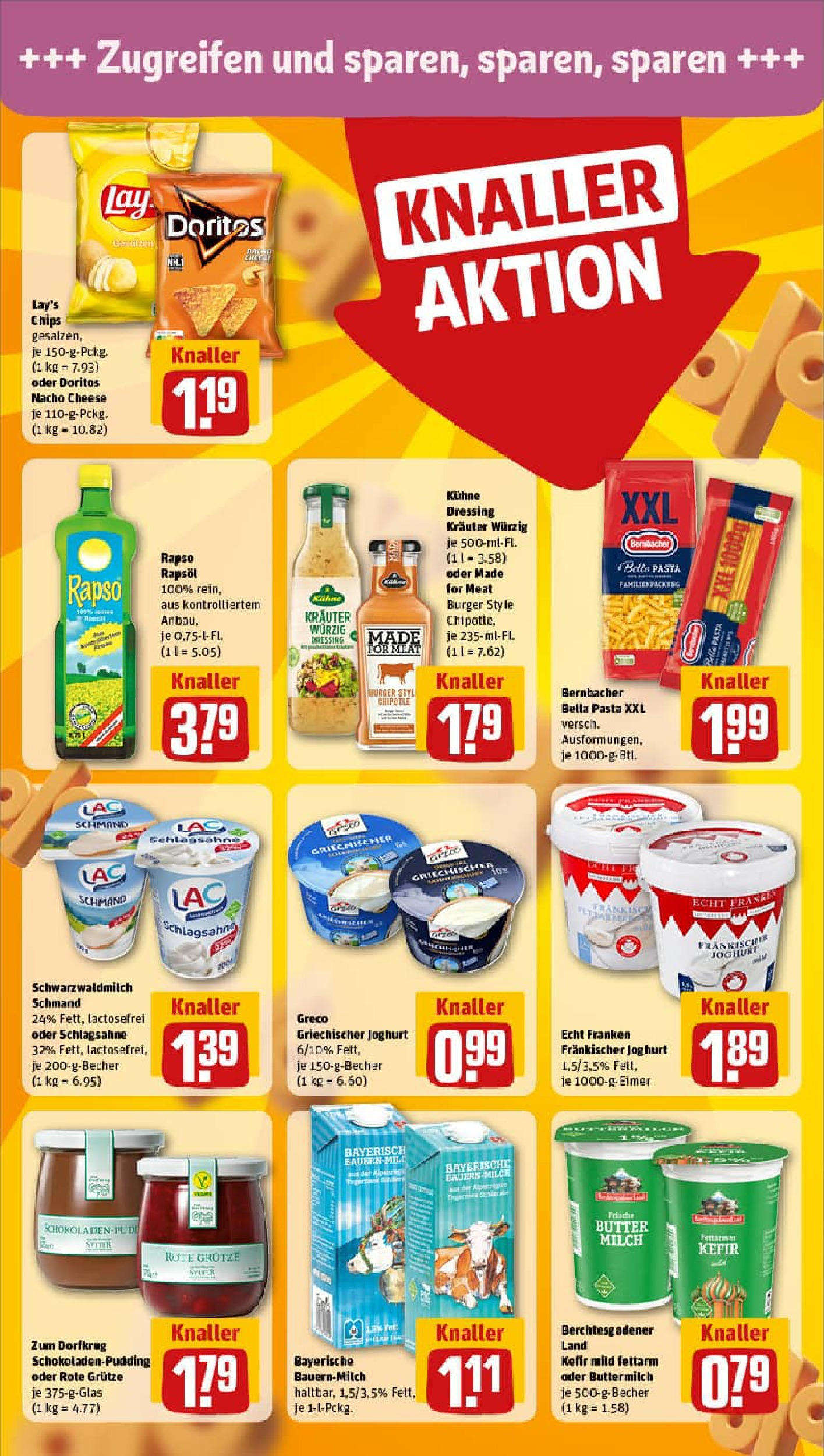 REWE Prospekt ab 22.06.2025 zum Blättern » Angebote | Seite: 16 | Produkte: Joghurt, Rapsöl, Burger, Chips
