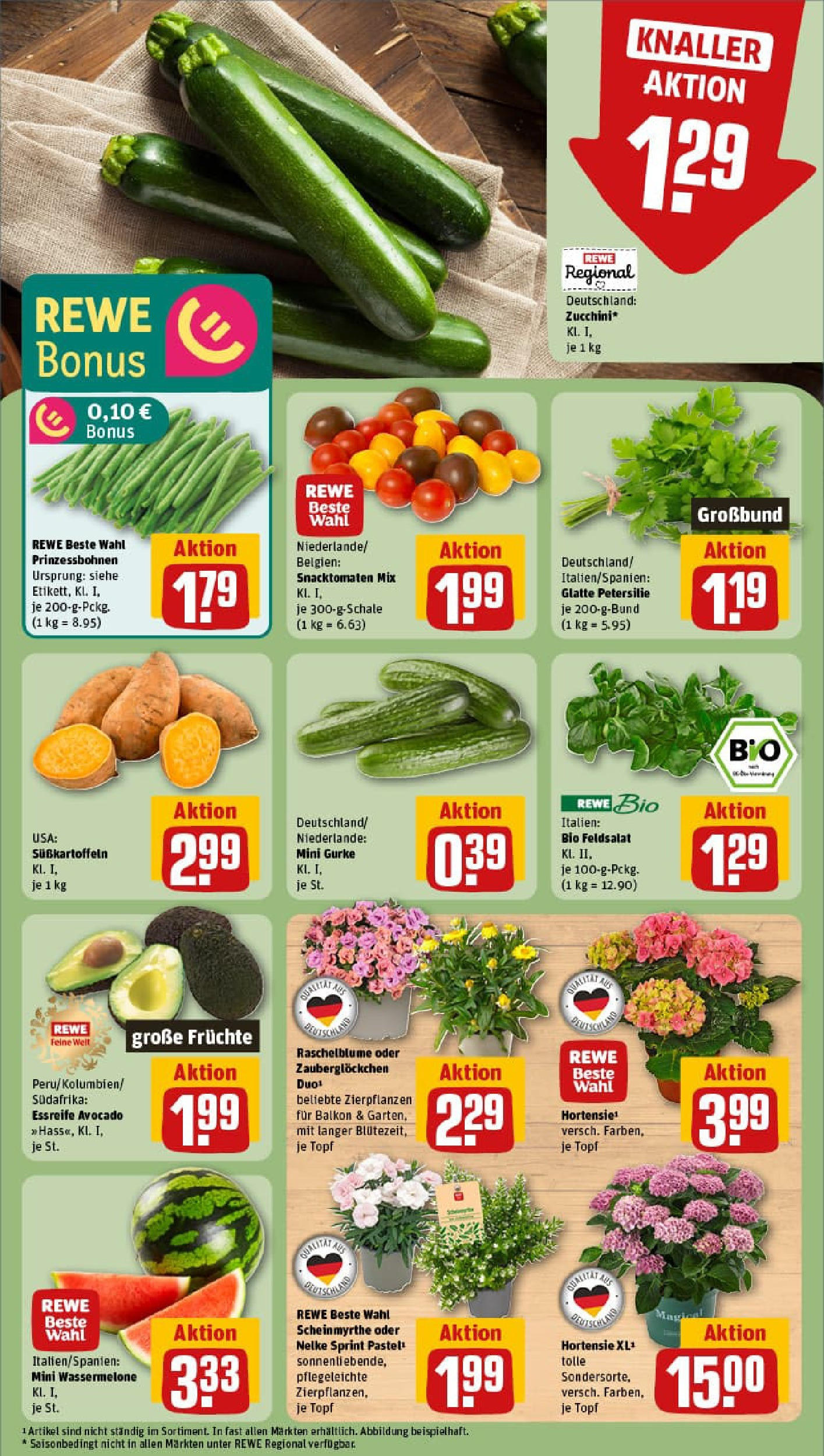 REWE Prospekt ab 22.06.2025 zum Blättern » Angebote | Seite: 7 | Produkte: Hortensie, Avocado, Wassermelone, Petersilie