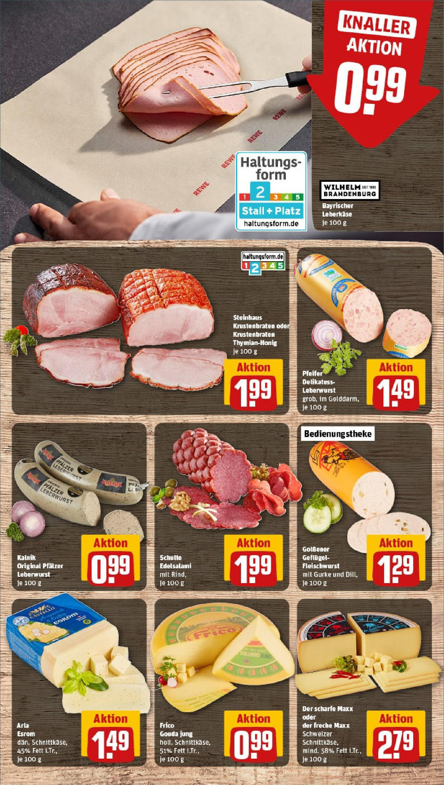 REWE Prospekt ab 22.06.2025 zum Blättern » Angebote | Seite: 9 | Produkte: Gouda, Krustenbraten, Leberkase