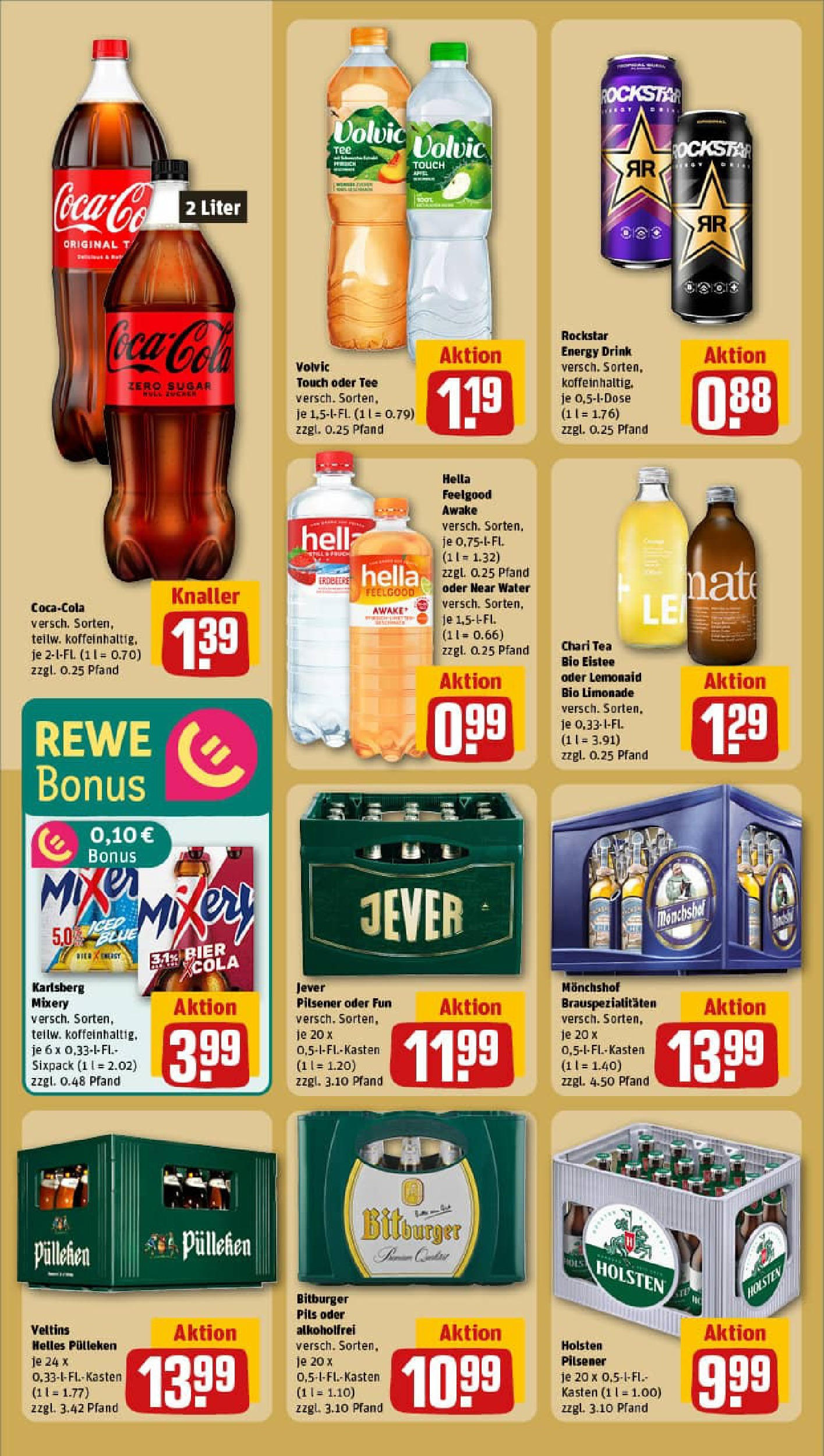 REWE Prospekt ab 22.06.2025 zum Blättern » Angebote | Seite: 16 | Produkte: Helles pulleken, Coca cola, Limonade, Jever