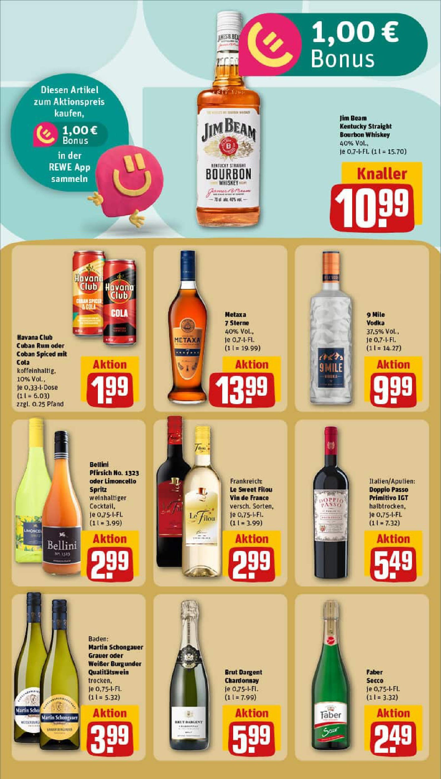 REWE Prospekt ab 22.06.2025 zum Blättern » Angebote | Seite: 17 | Produkte: Doppio passo primitivo, Doppio Passo, Brut dargent, Vodka