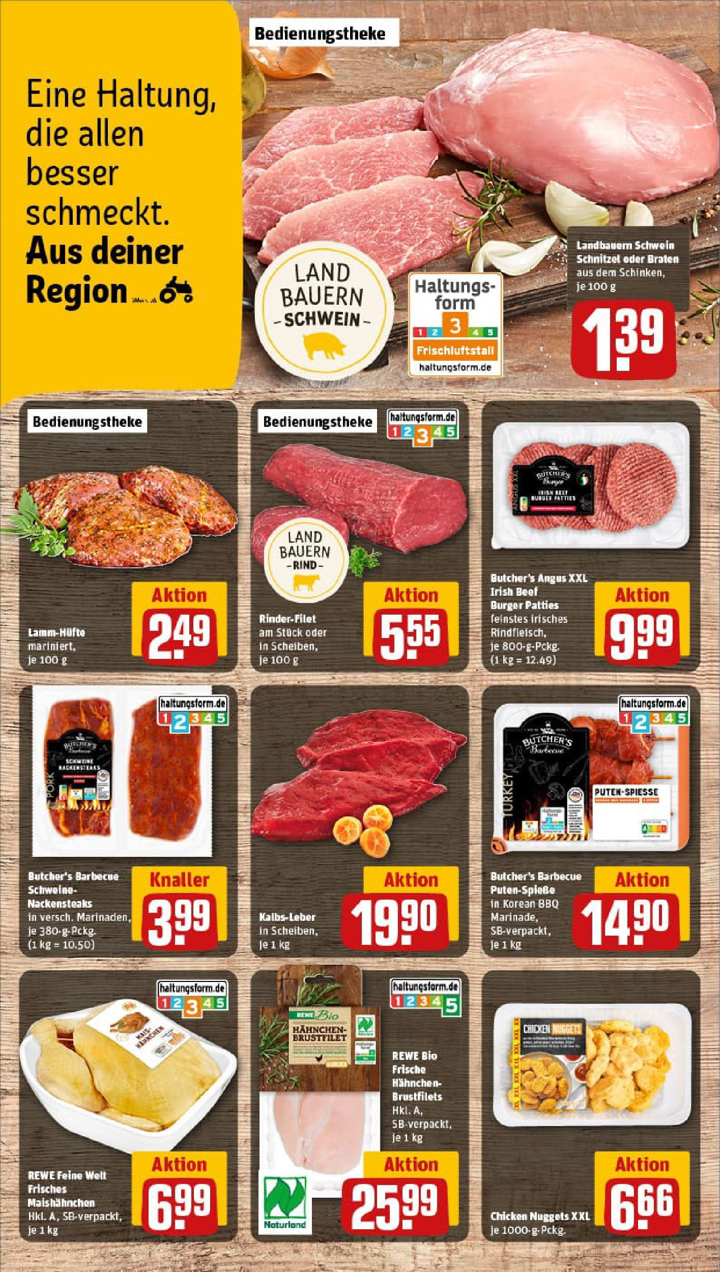 REWE Prospekt ab 22.06.2025 zum Blättern » Angebote | Seite: 8 | Produkte: Hahnchen, Rinderfilet, Burger, Schnitzel