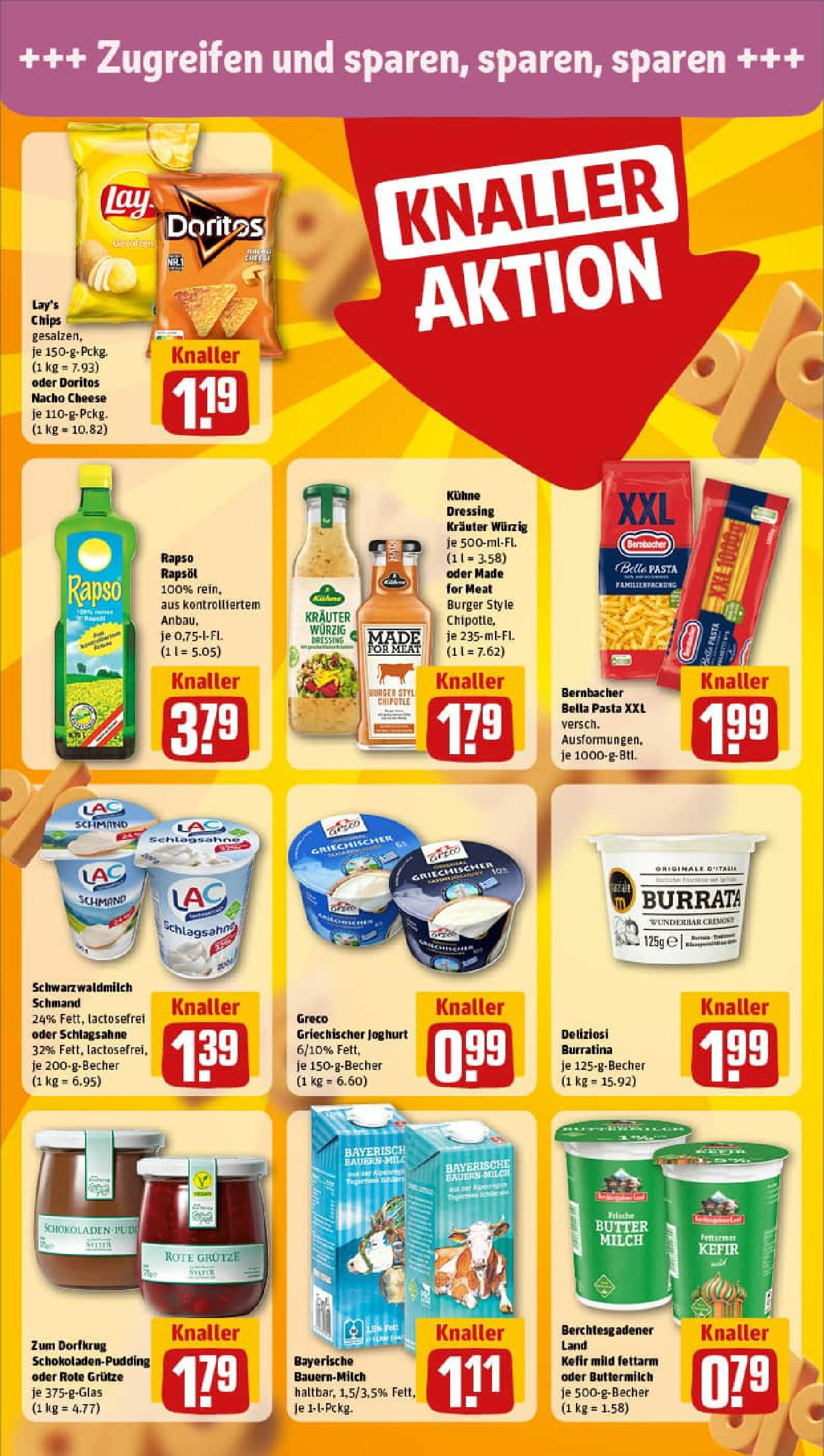 REWE Prospekt ab 22.06.2025 zum Blättern » Angebote | Seite: 18 | Produkte: Kefir, Schlagsahne, Burrata, Pasta