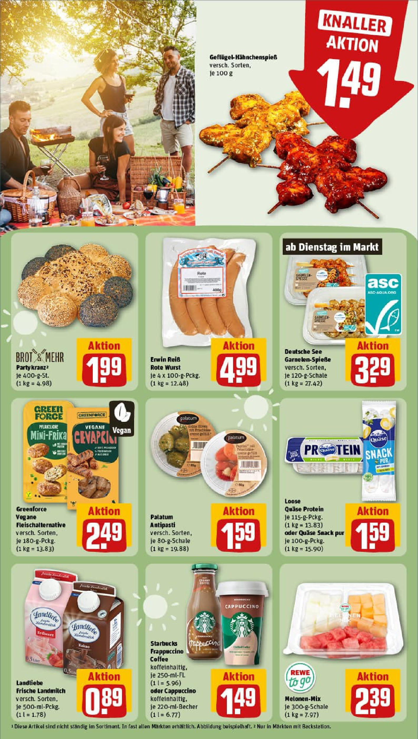 REWE Prospekt ab 22.06.2025 zum Blättern » Angebote | Seite: 15 | Produkte: Starbucks, Cevapcici, Wurst, Reis